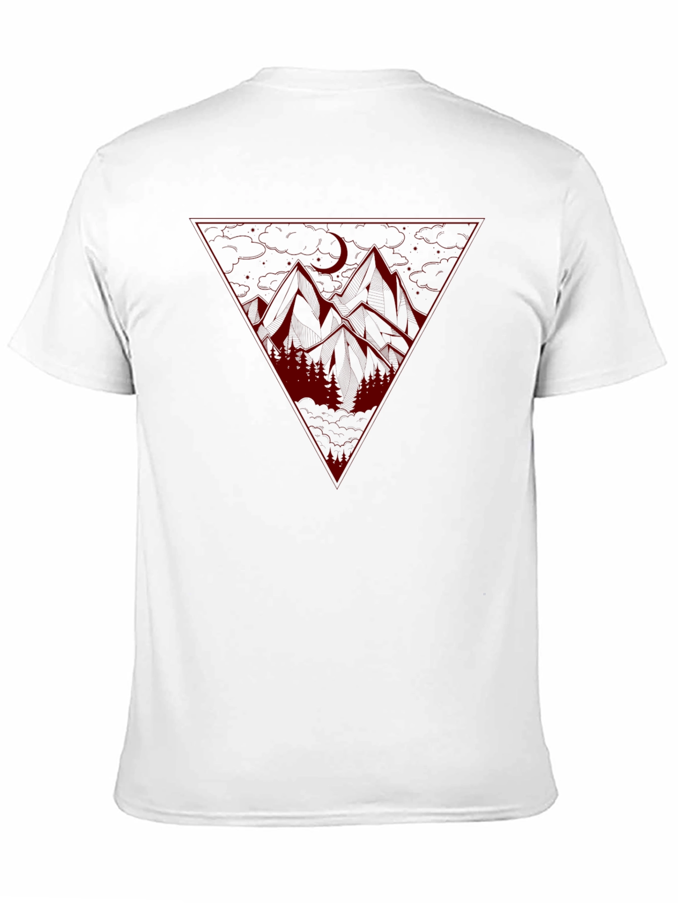 Black Geometric Mountain Scene Graphic Tee view 11