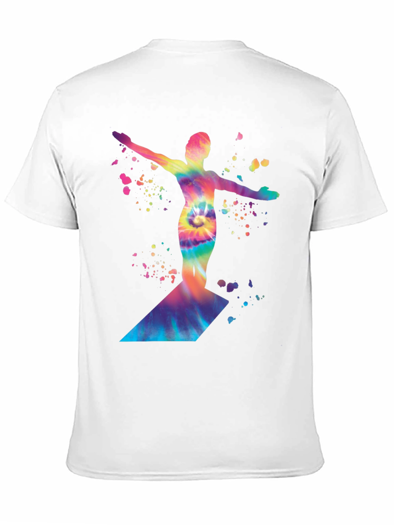 Black Tie-Dye Diver Graphic Black T-Shirt view 11