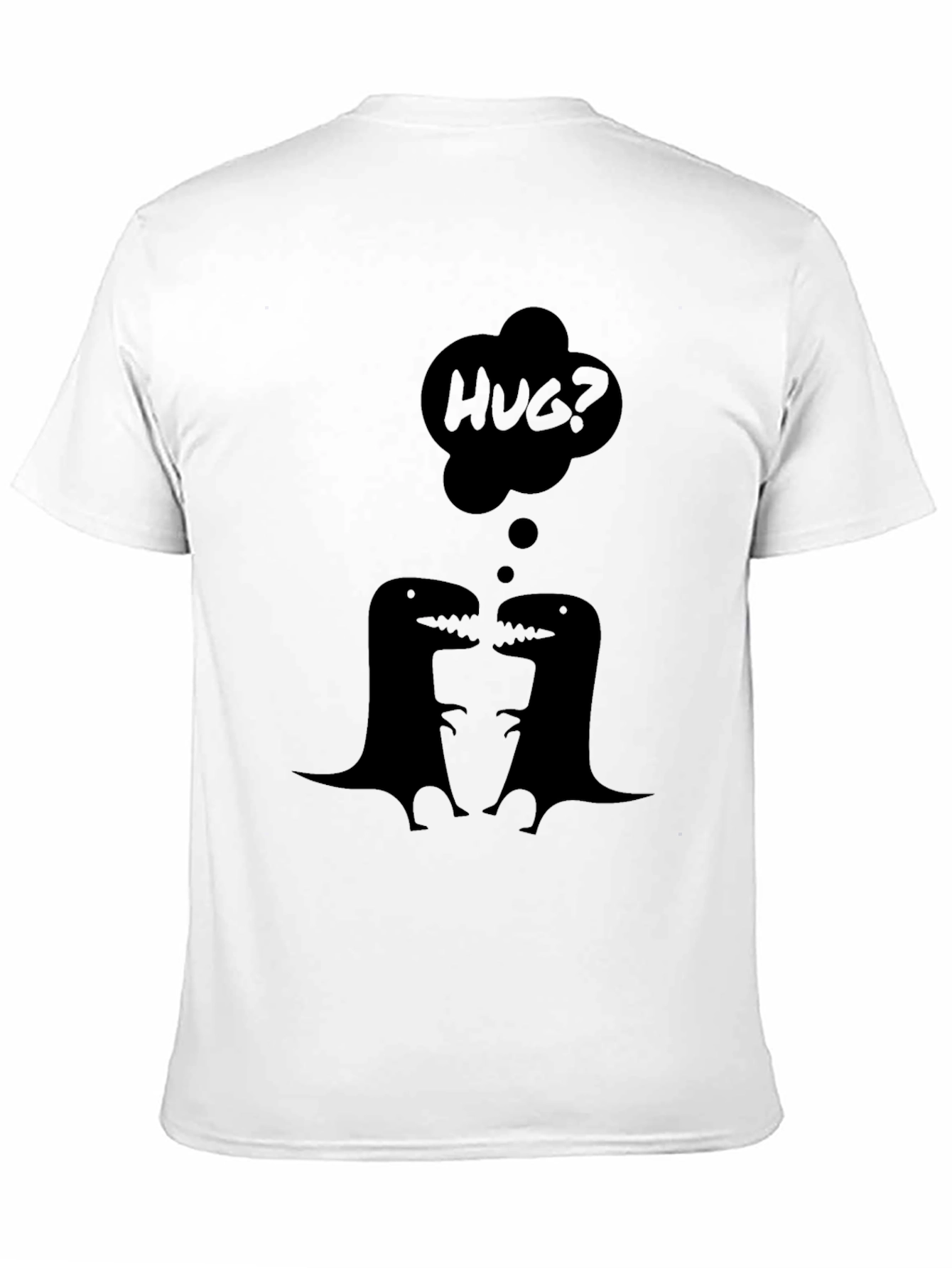 Black Dino Hug T-Shirt - Black Graphic Tee view 11