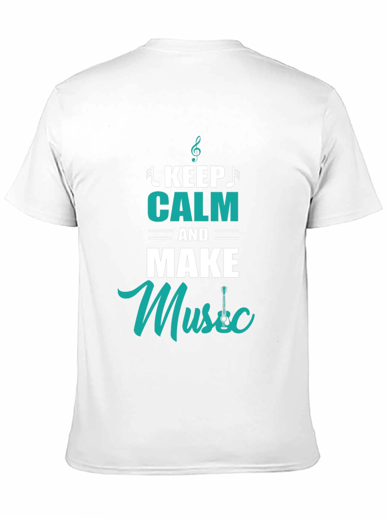 Black Keep Calm and Make Music Black T-Shirt view 11