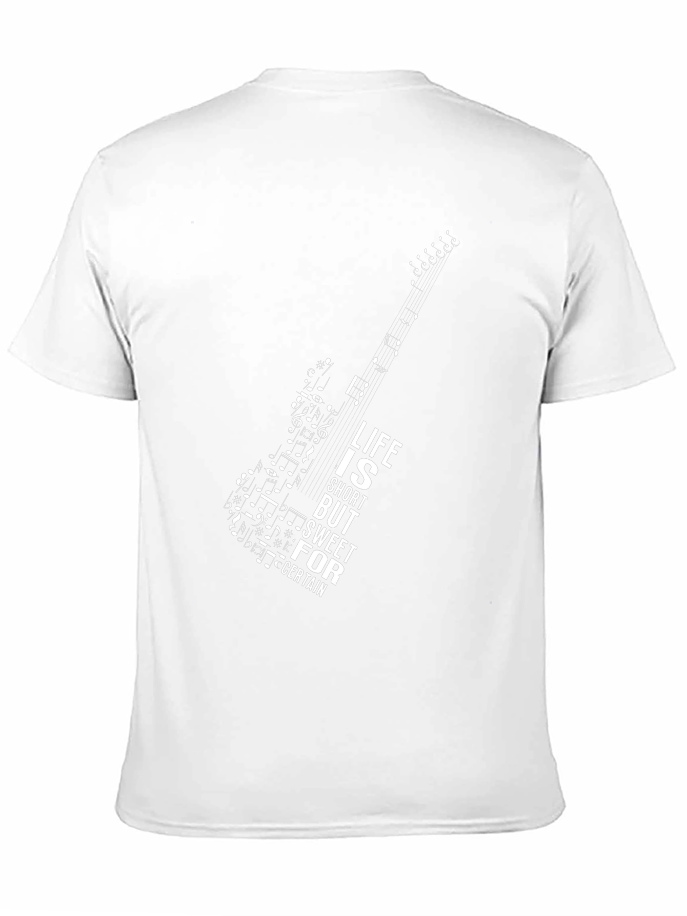 Black Guitar Music Note Graphic Tee view 11