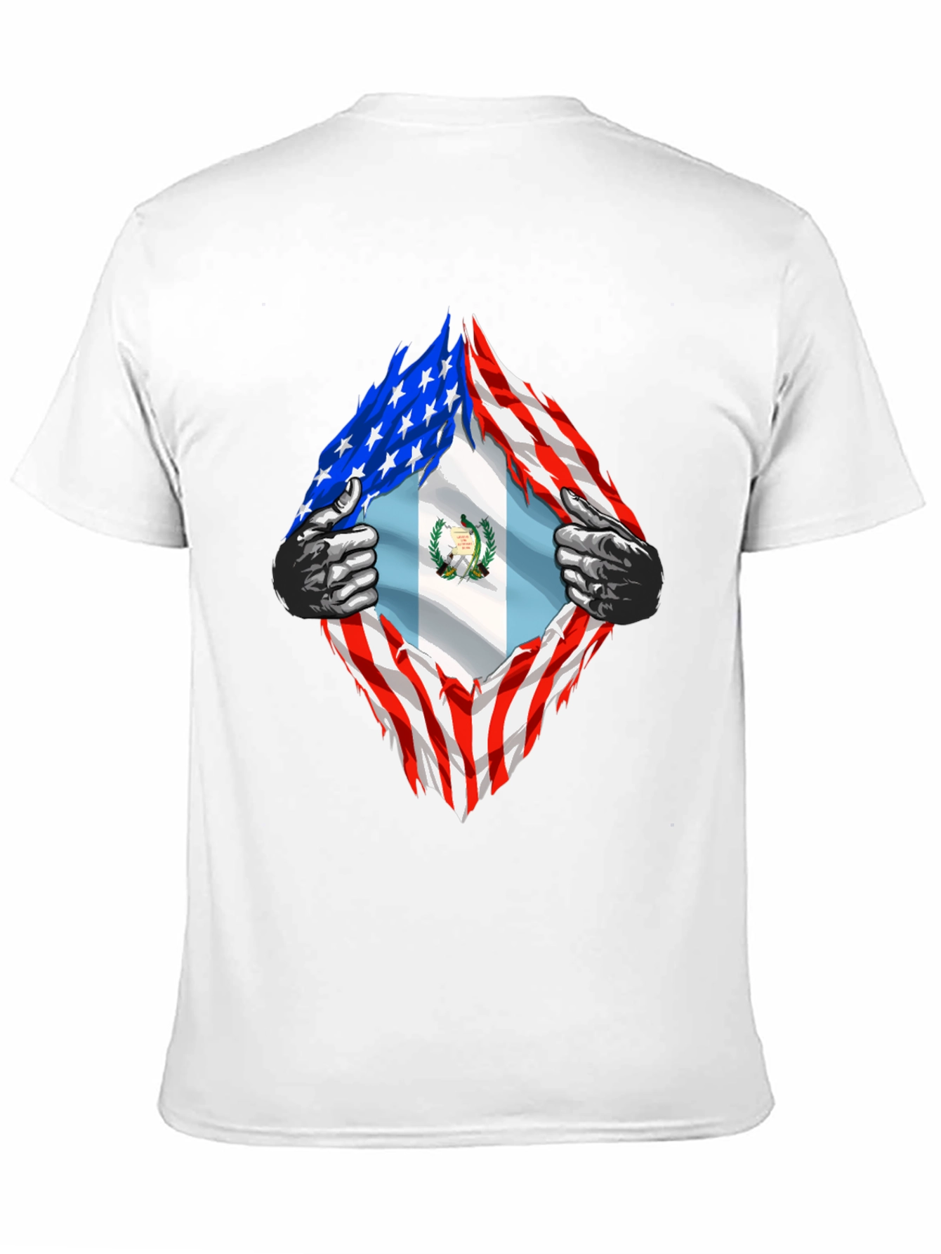 Black USA Guatemala Flag T-Shirt view 11