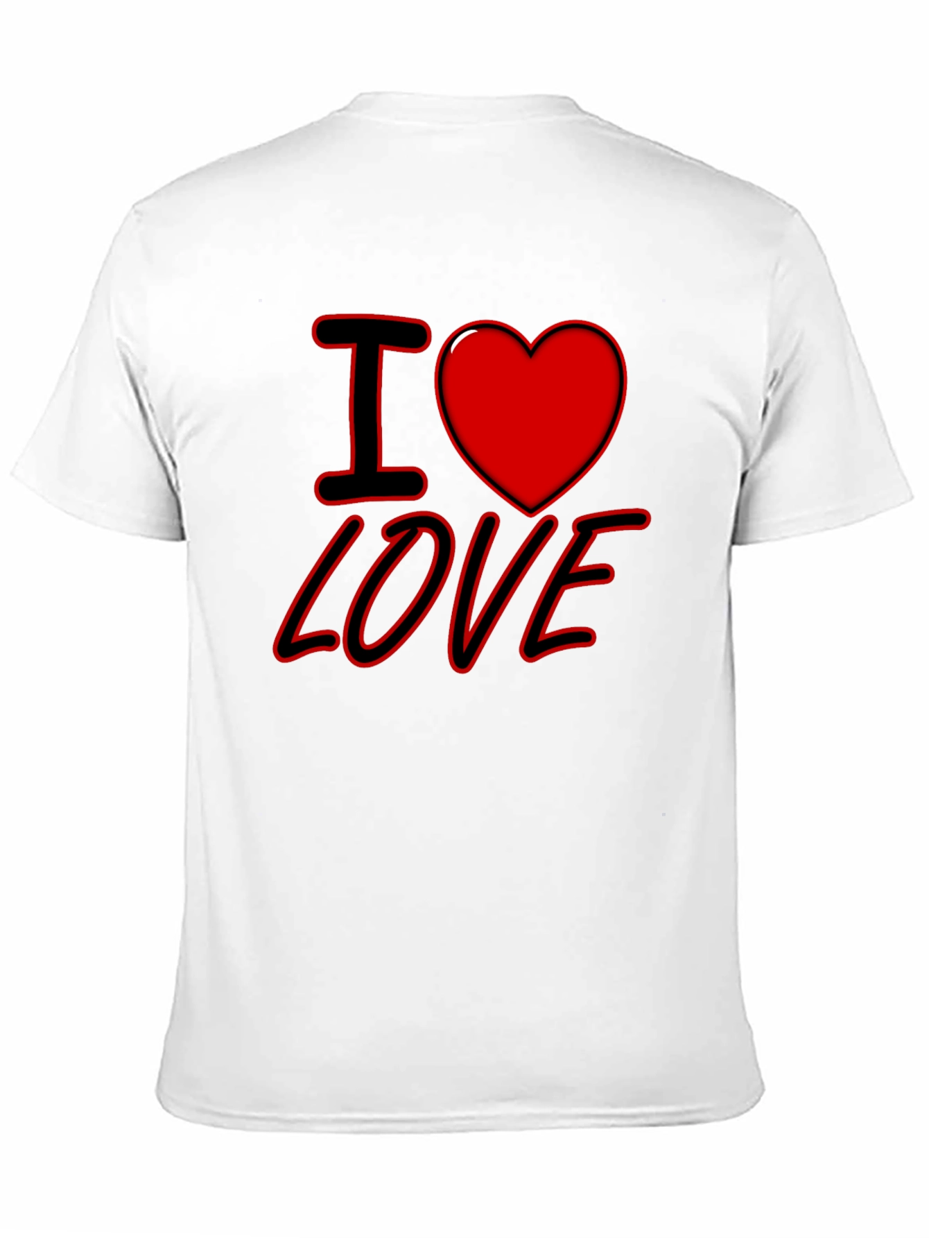 Black I Heart Love Graphic Print Black T-Shirt view 11