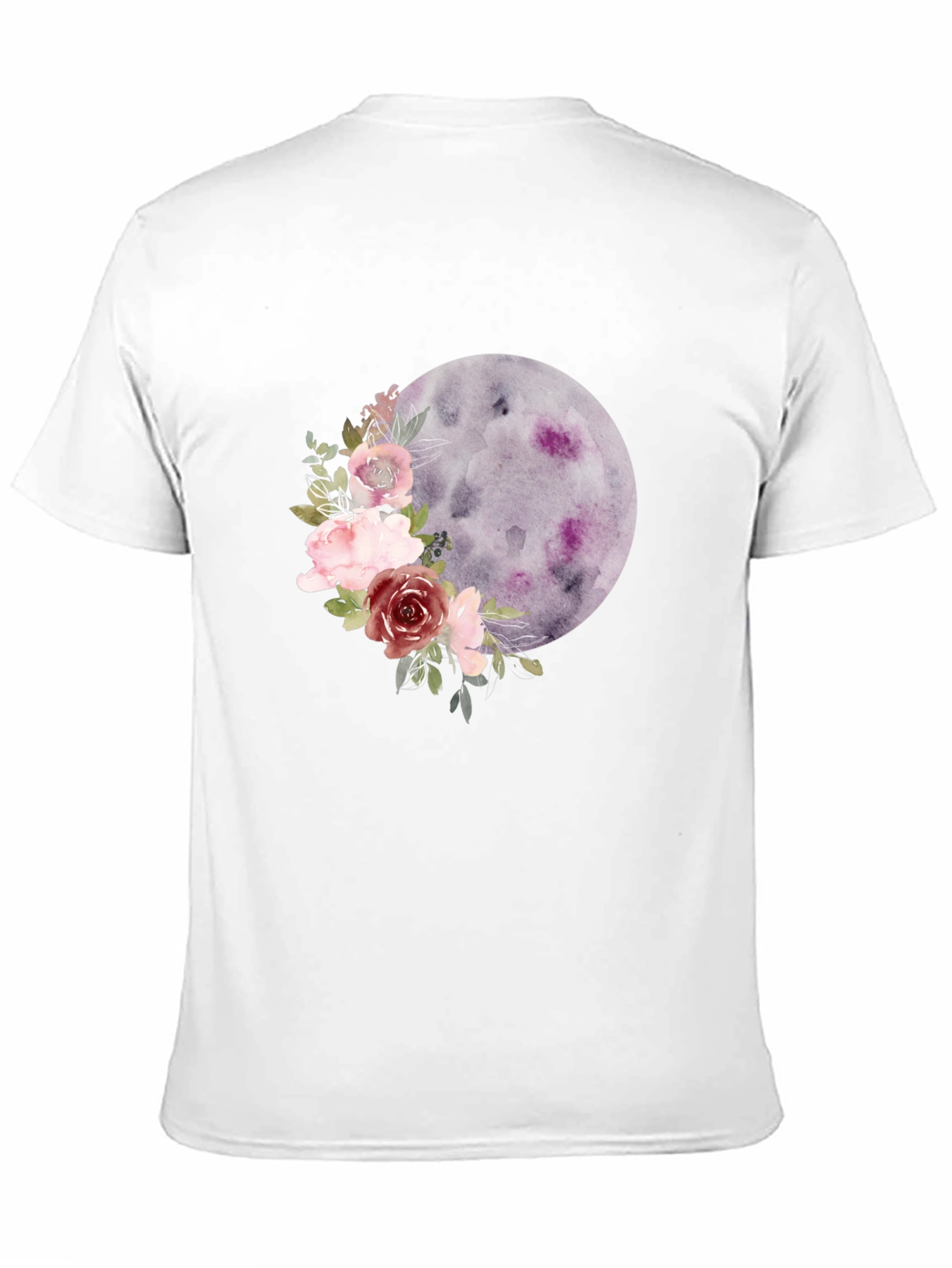Black Floral Moon Graphic Tee - Black Casual T-Shirt view 11