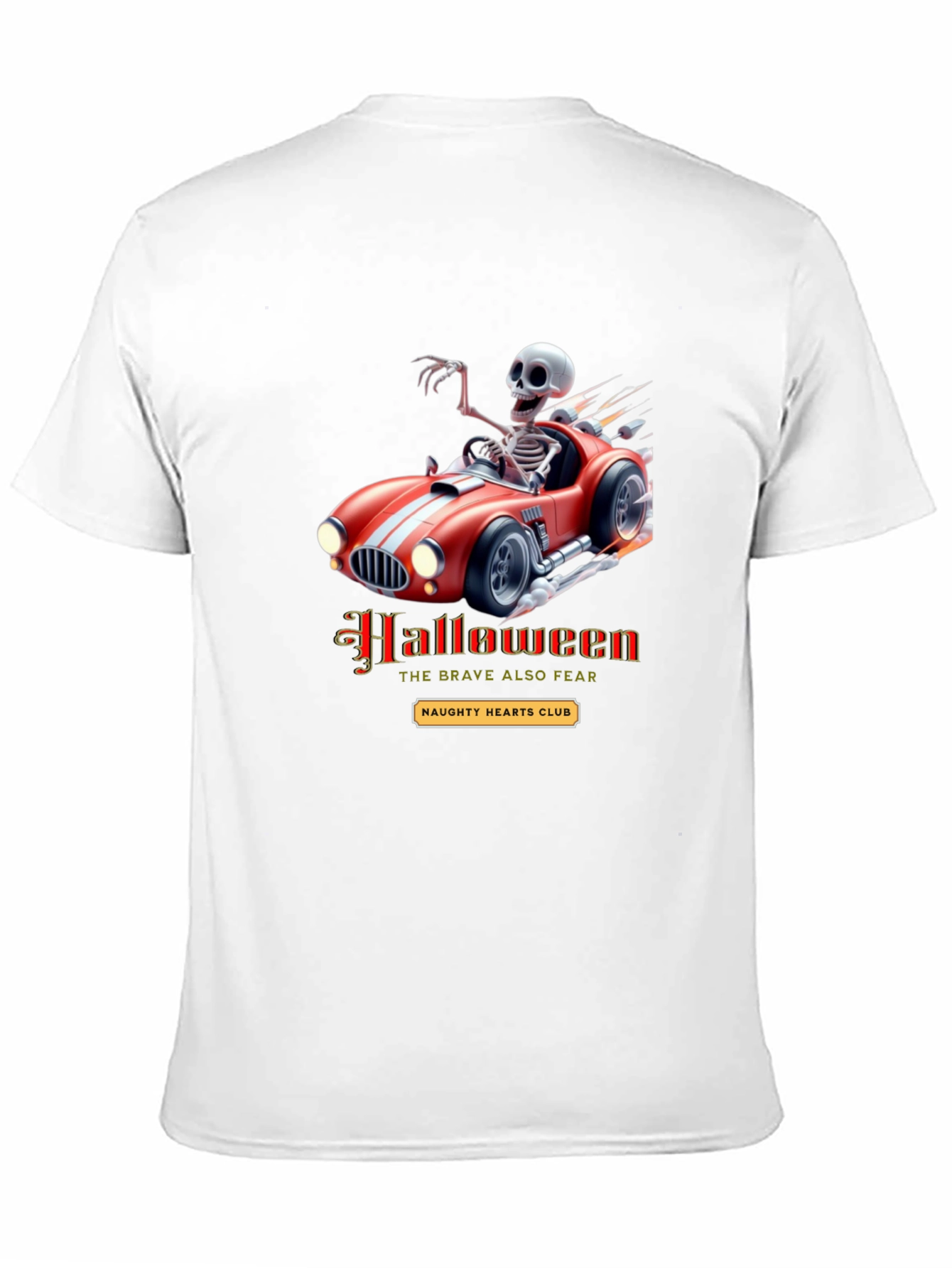 Black Skeleton Race Car Halloween T-Shirt view 11