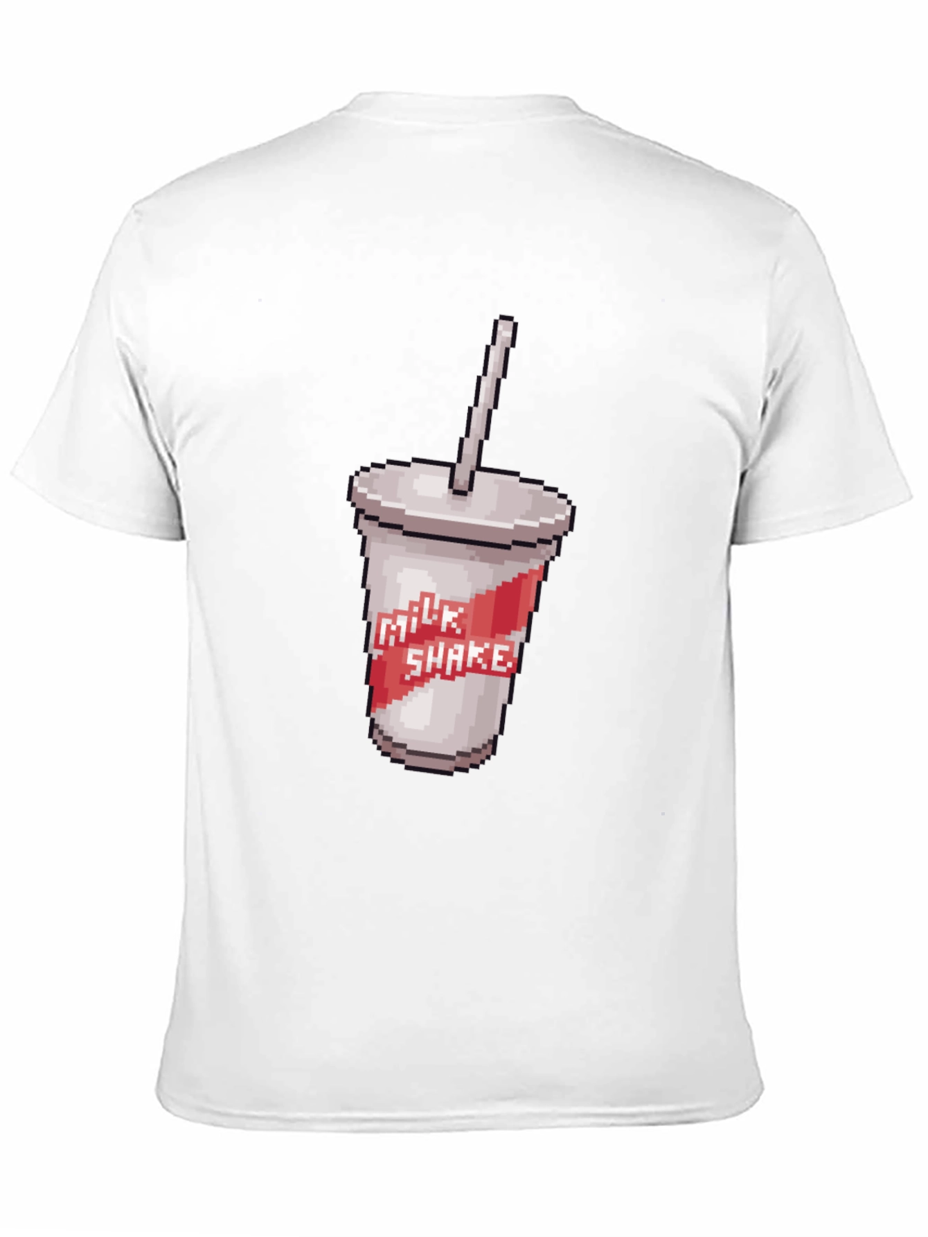 Black Retro Pixel Milkshake T-Shirt - Classic Black Tee view 11