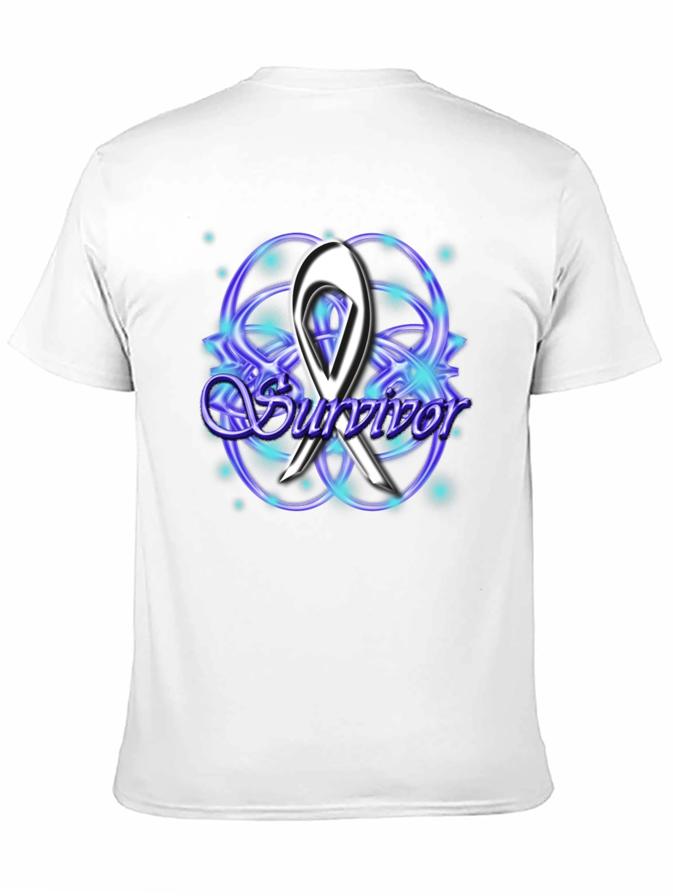 Black Survivor Ribbon T-Shirt - Awareness Tee view 11