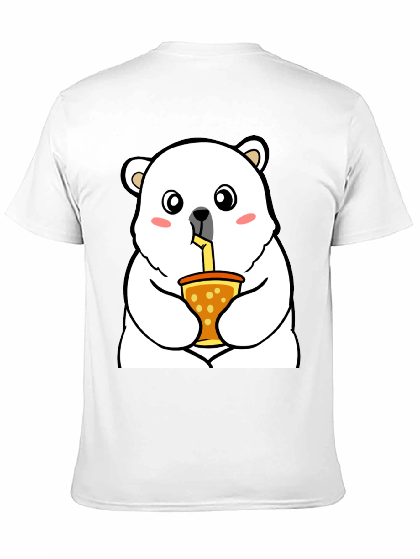 Black Cute Polar Bear Bubble Tea T-Shirt - Unisex view 11