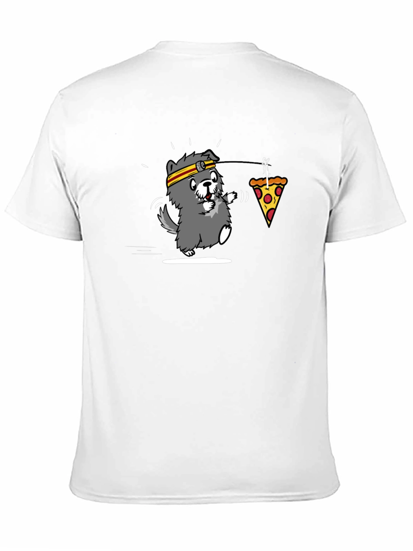 Black Dog Chasing Pizza T-Shirt view 11