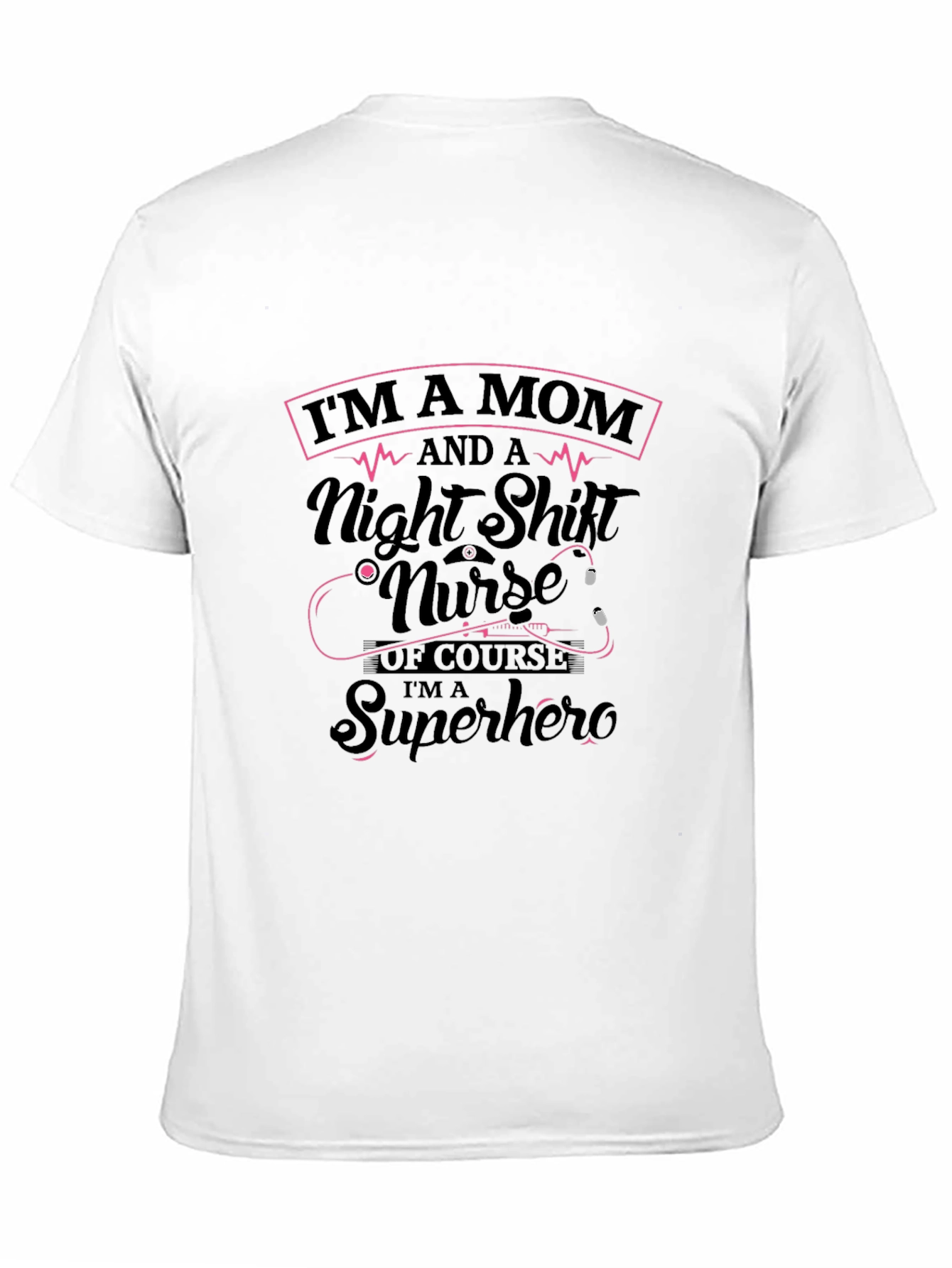 Black Mom Night Shift Nurse Superhero Black T-Shirt view 11