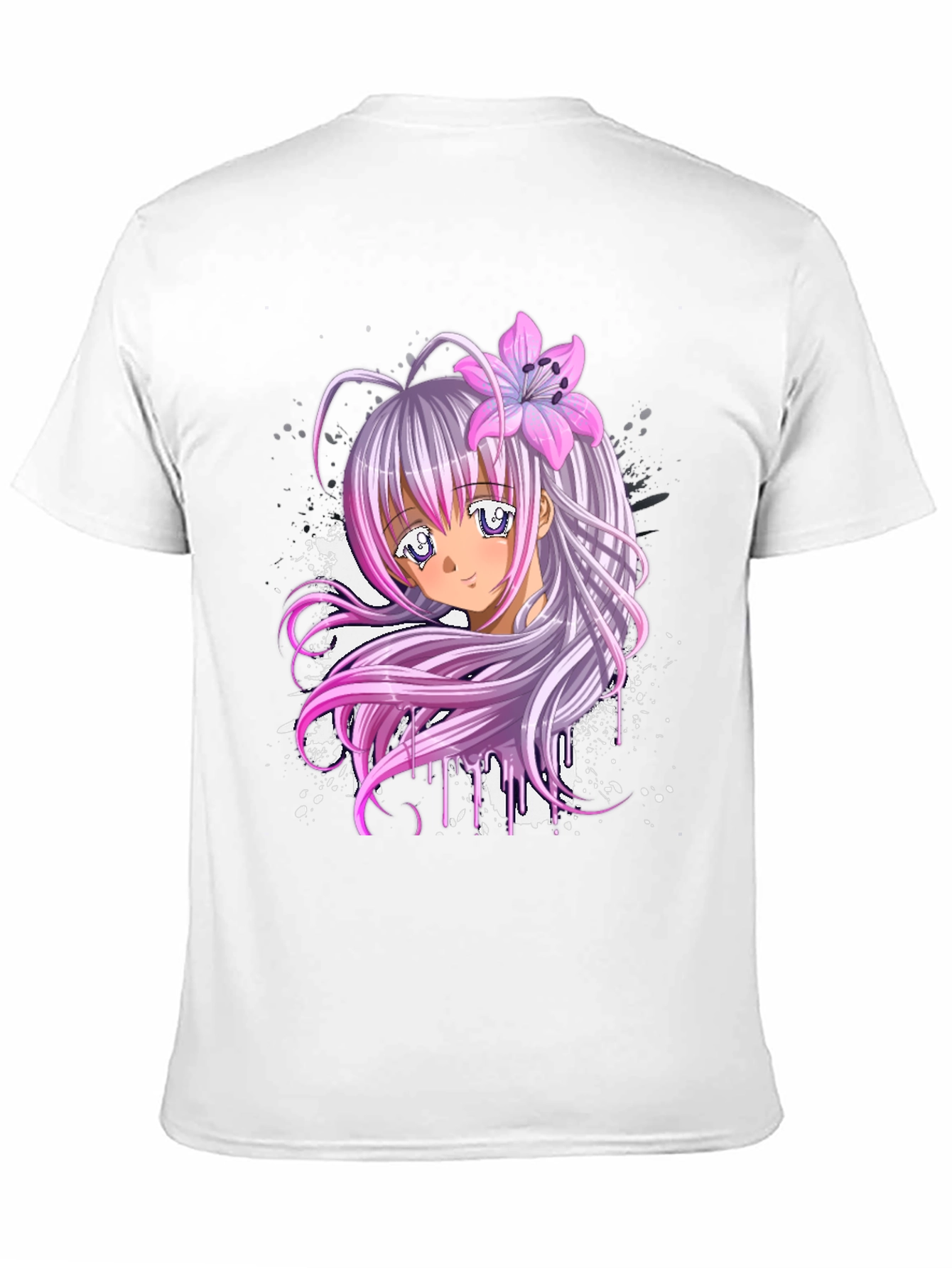 Black Anime Girl Graphic Black T-Shirt view 11