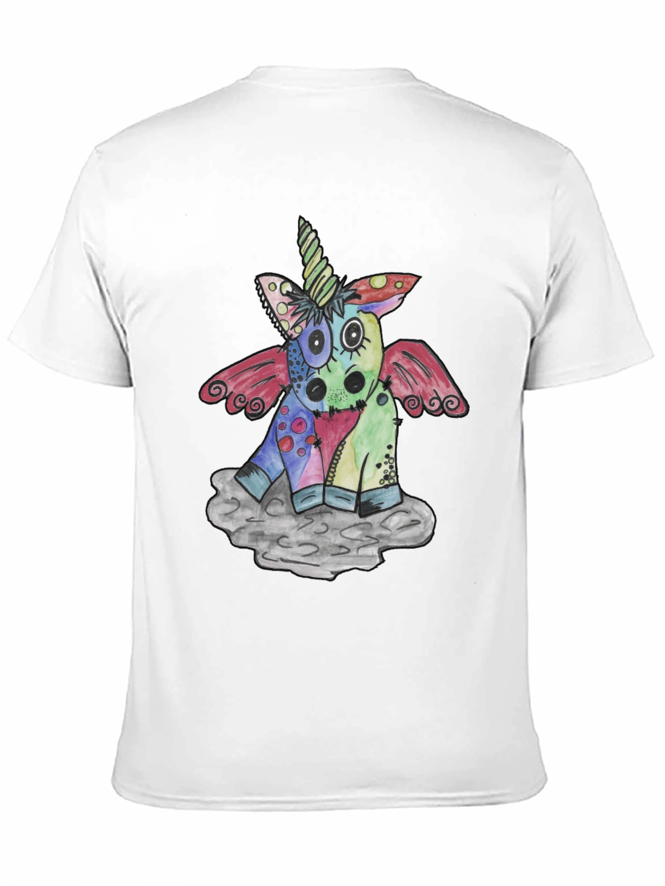 Black Whimsical Unicorn Graphic T-Shirt - Unique Design view 11
