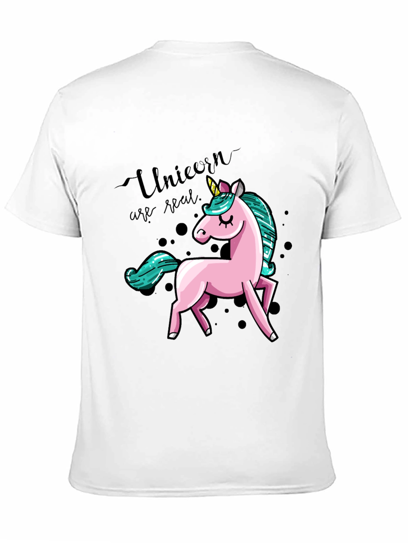 Unicorn Graphic Print T-Shirt - Black - 11