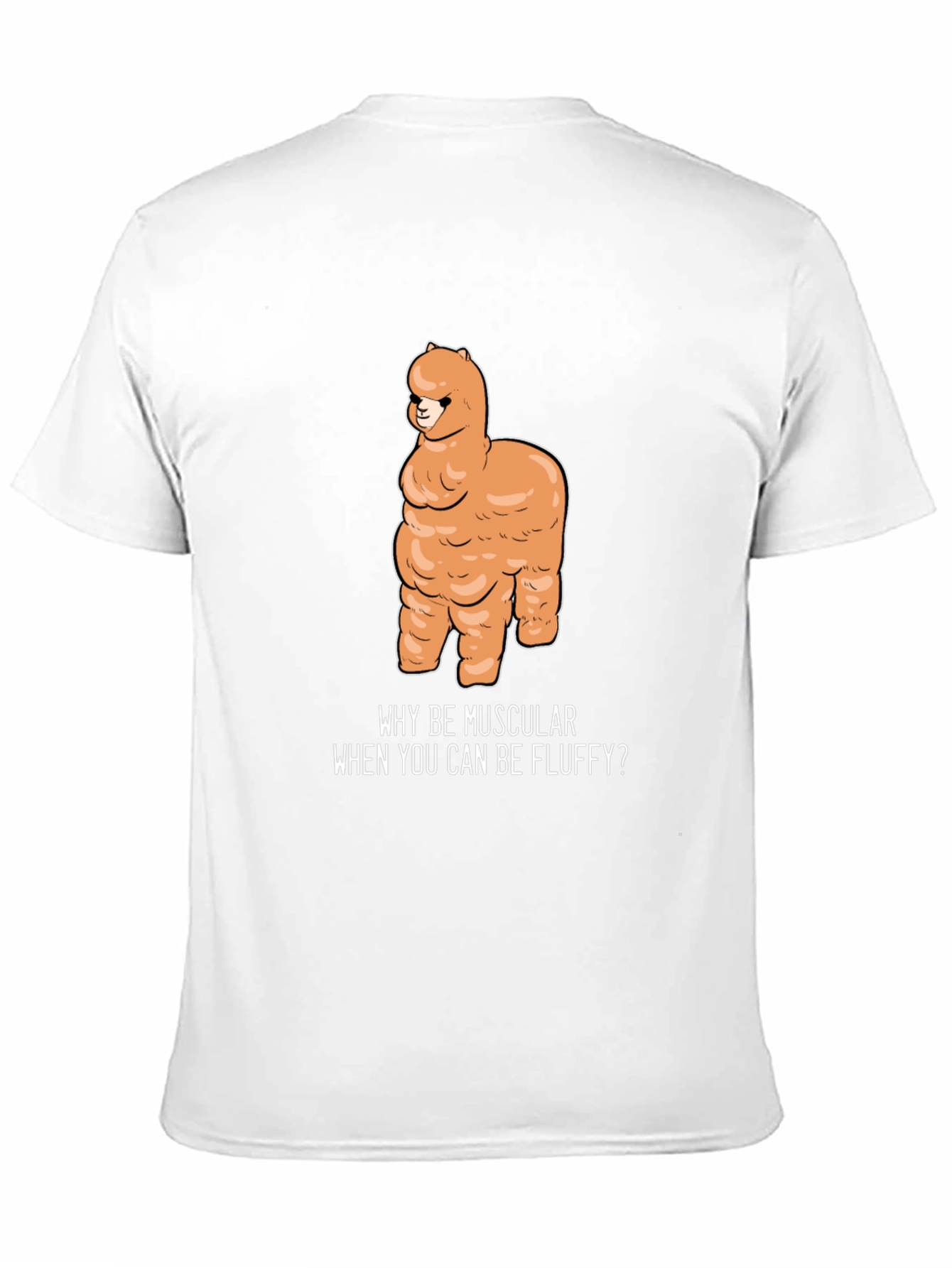Black Fluffy Alpaca T-Shirt - Why Be Muscular? view 11