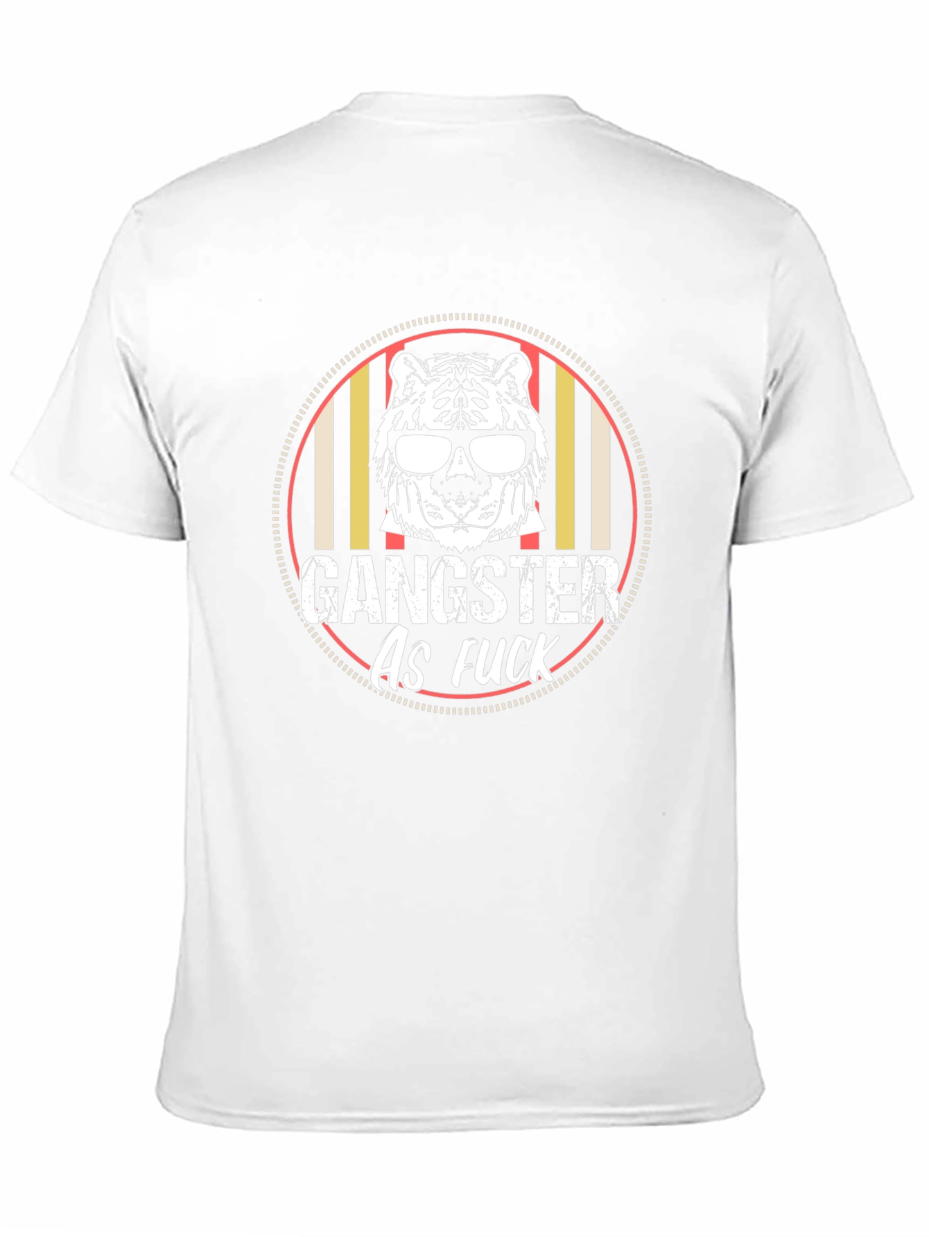 Black Gangster Tiger Graphic Tee - Black Crew Neck T-Shirt view 11