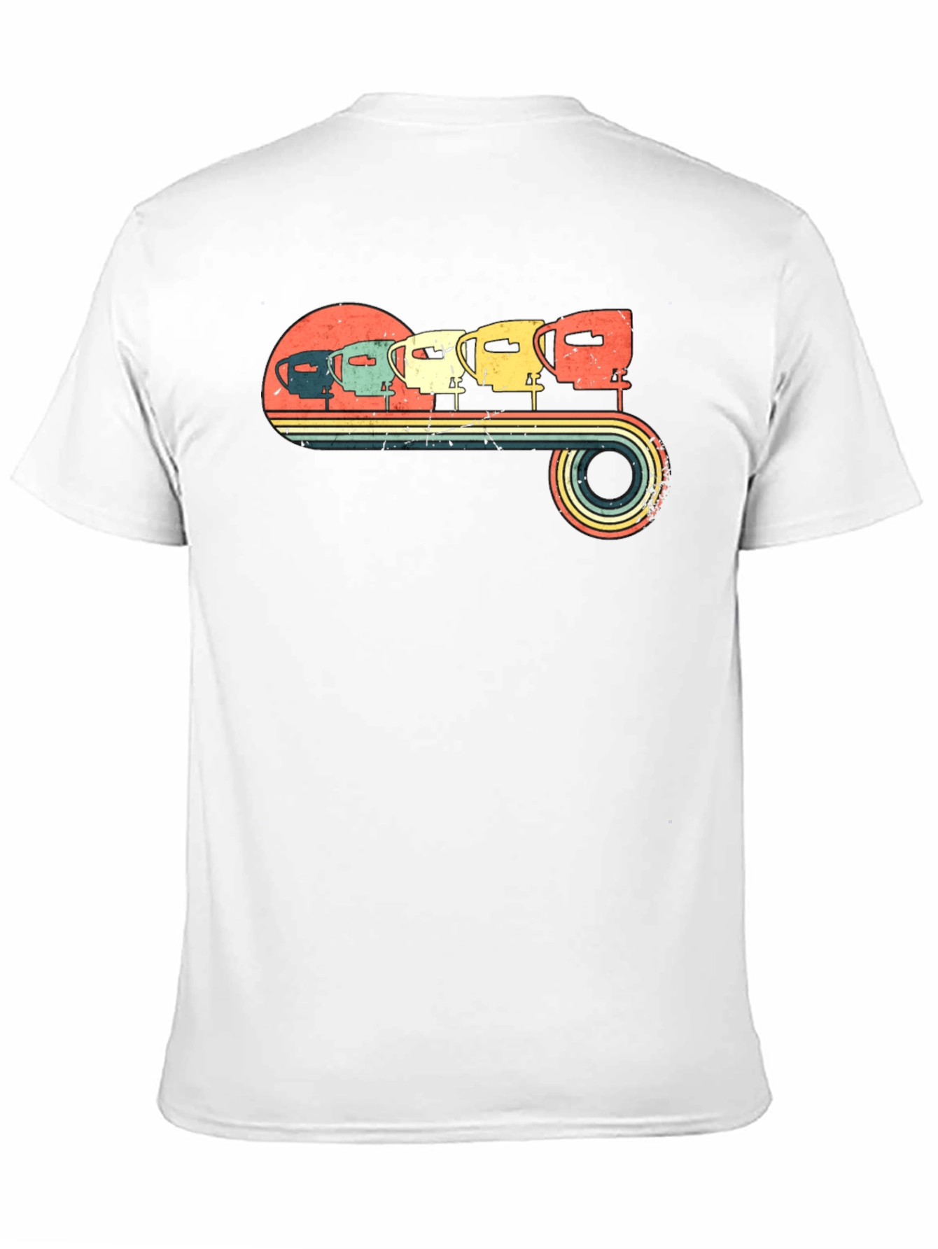 Black Vintage Camper Van T-Shirt view 11