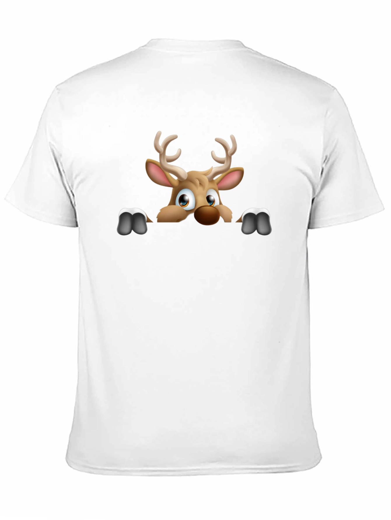Black Reindeer Peek-a-Boo Graphic T-Shirt - Black Cotton Blend view 11