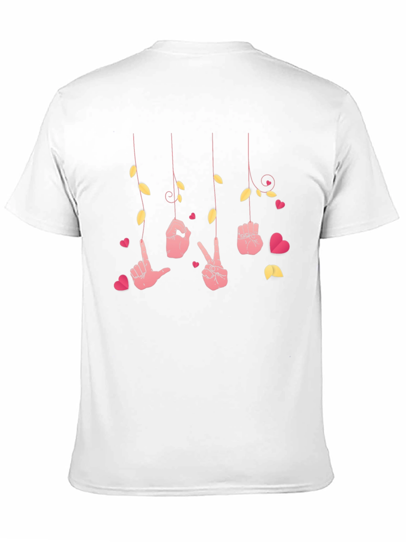 Black Love Sign Language T-Shirt - Heart Design view 11