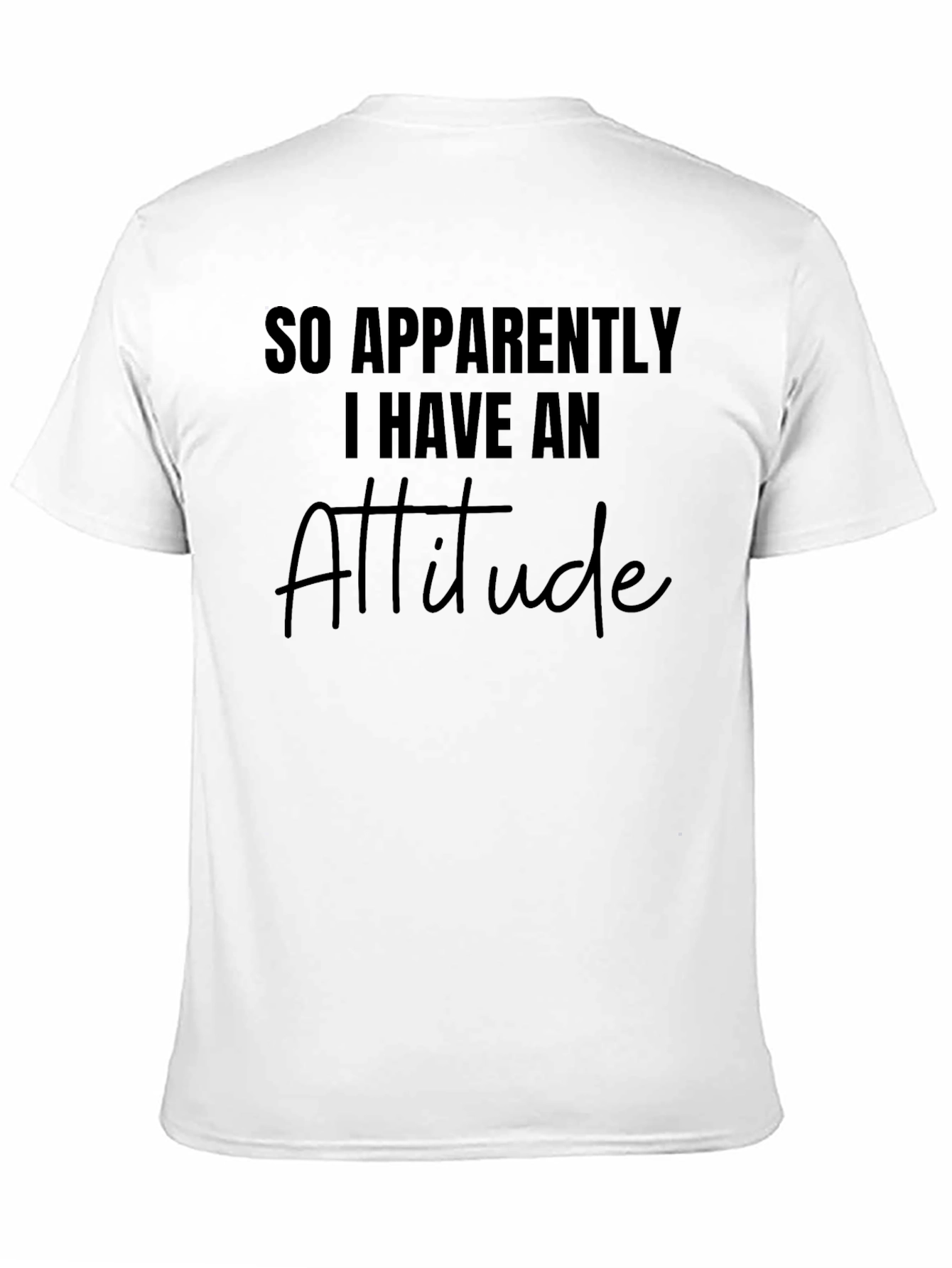 Black Attitude Black T-Shirt - Funny Slogan Tee view 11