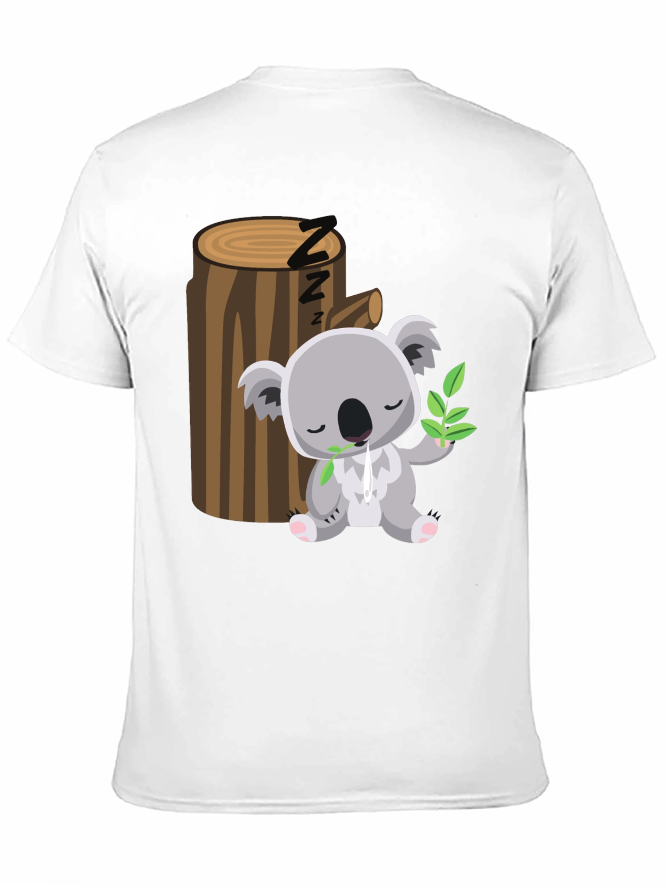 Black Sleeping Koala T-Shirt - Cute Cartoon Design view 11