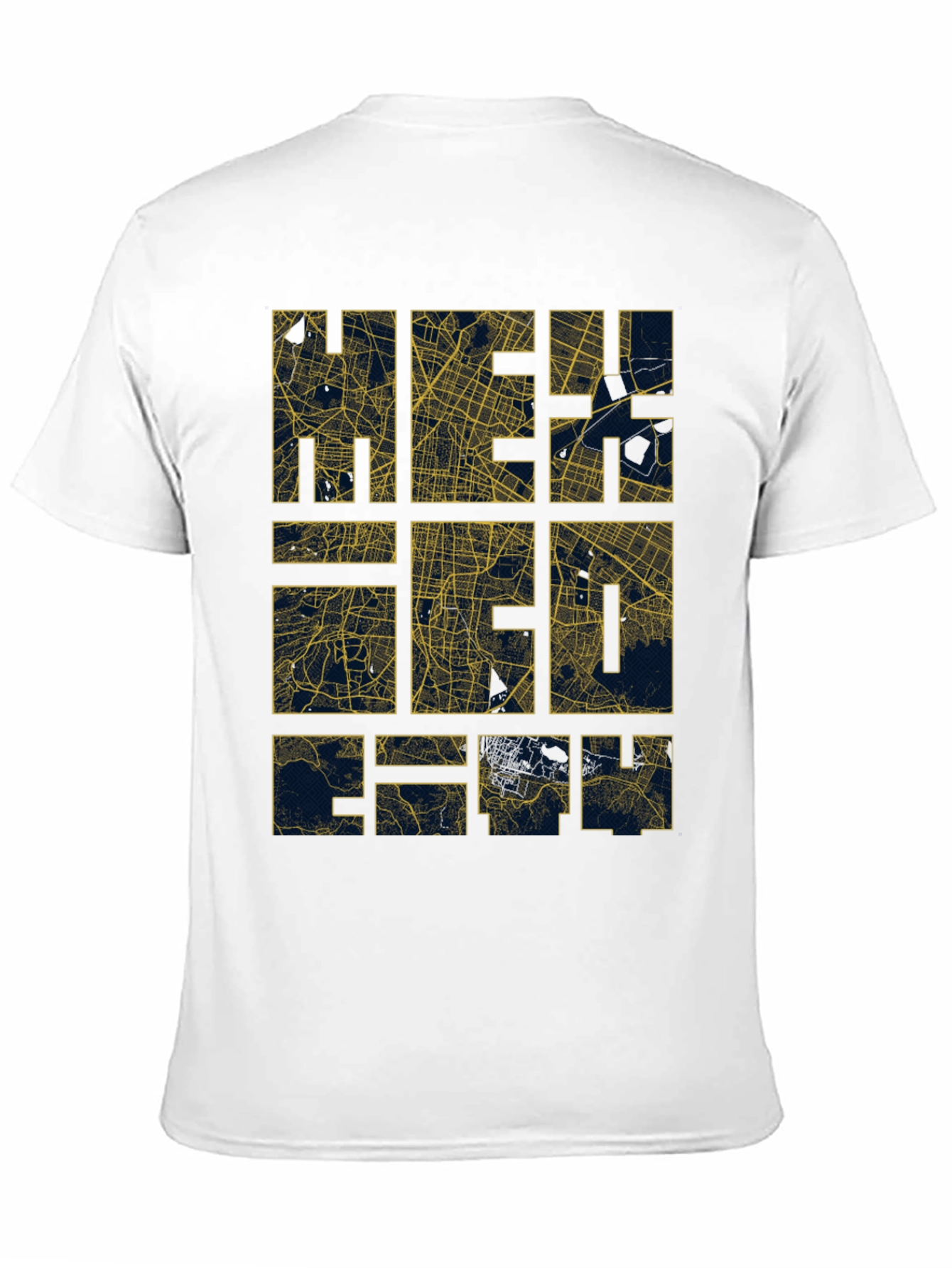 Black Geometric Map T-Shirt - Modern City Style view 11