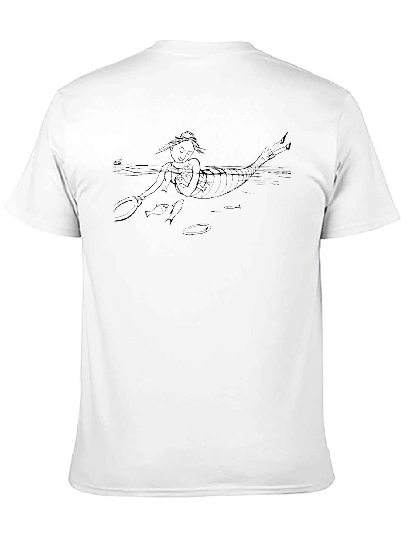 Black Unique Graphic Tee - Black Cotton Blend view 11