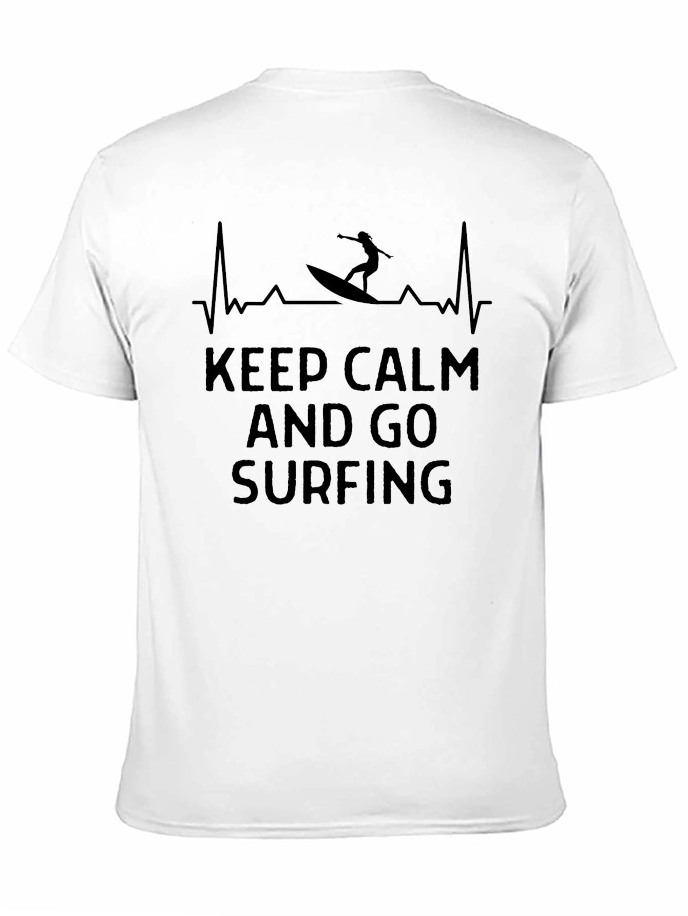 Black Keep Calm and Go Surfing Black T-Shirt view 11