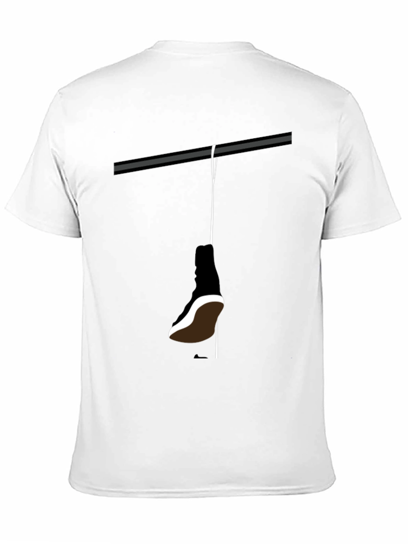 Black Hanging Shoe T-Shirt - Stylish Graphic Tee view 11