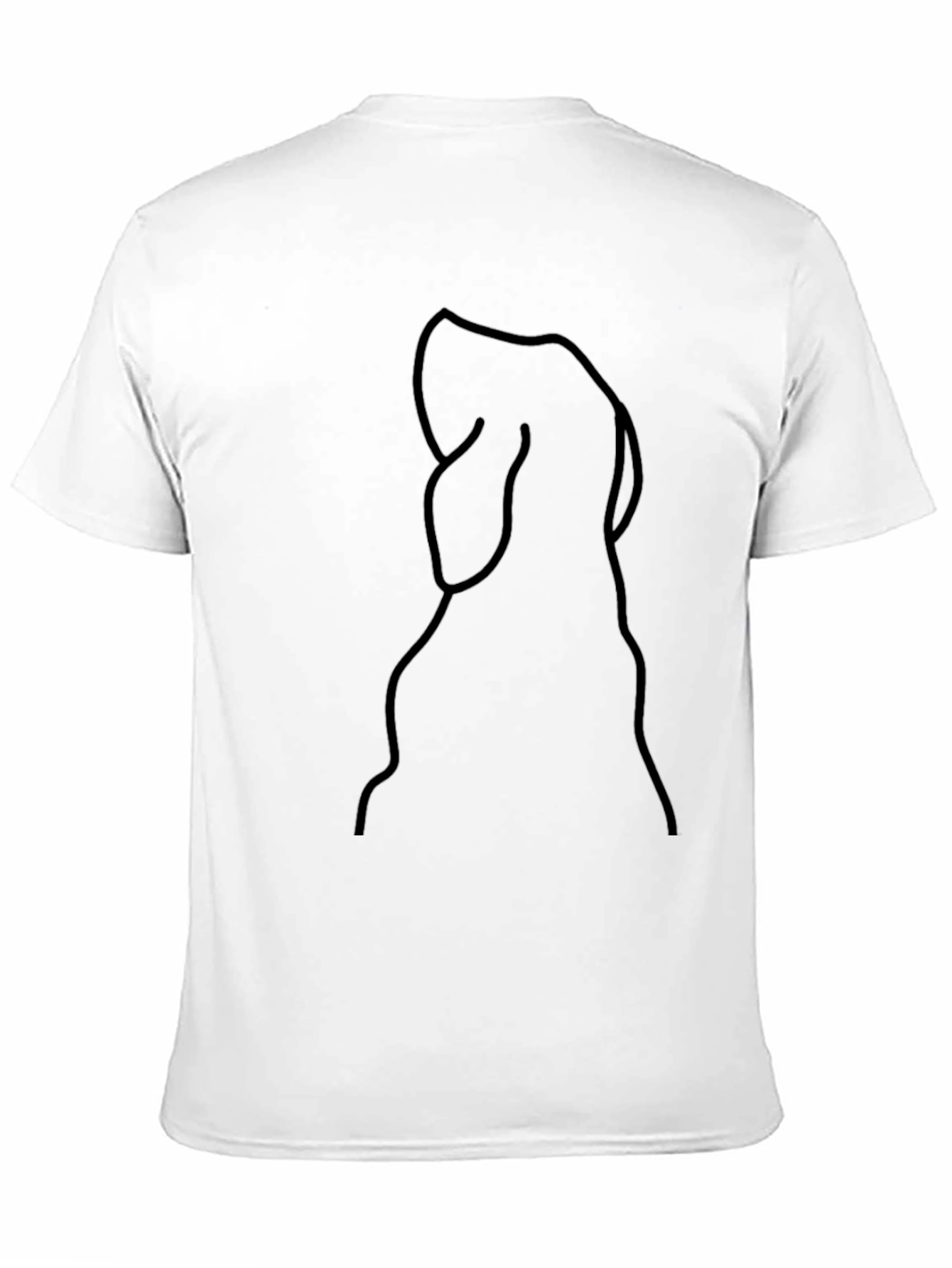 Black Minimalist Dog Line Art Black T-Shirt view 11