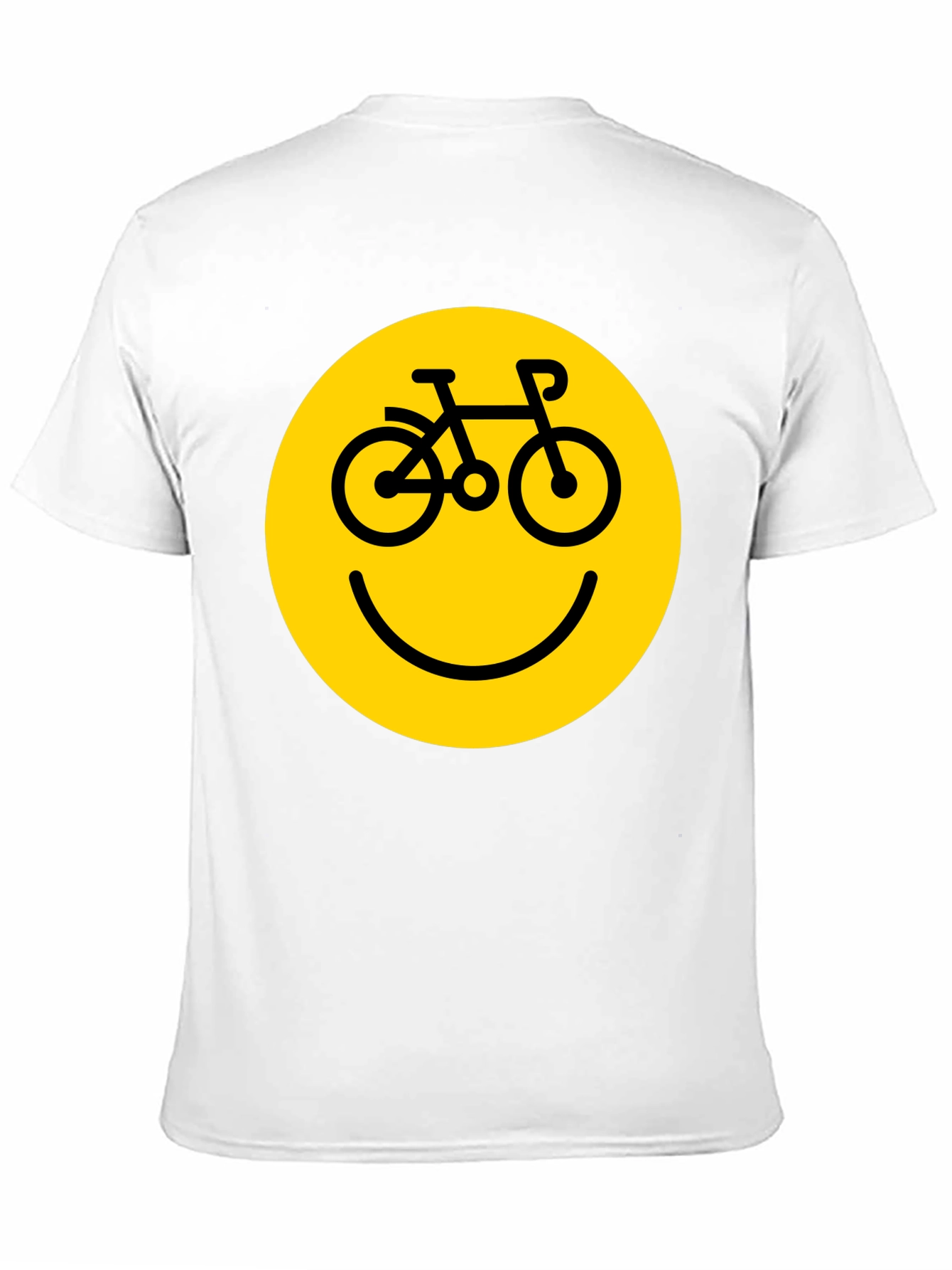 Black Smiley Face Bike T-Shirt - Yellow Graphic view 11