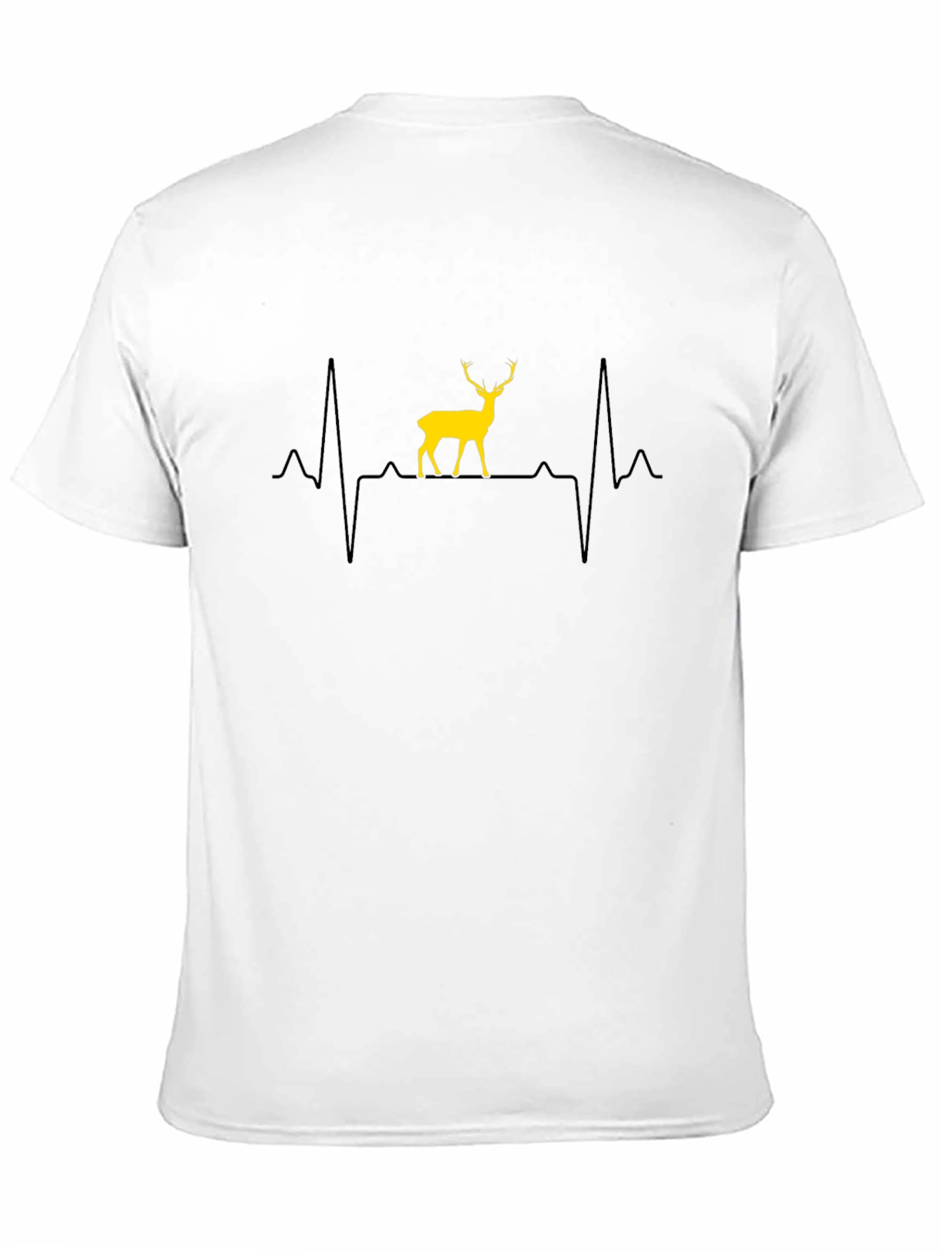 Black Deer Heartbeat T-Shirt - Black Cotton Graphic Tee view 11