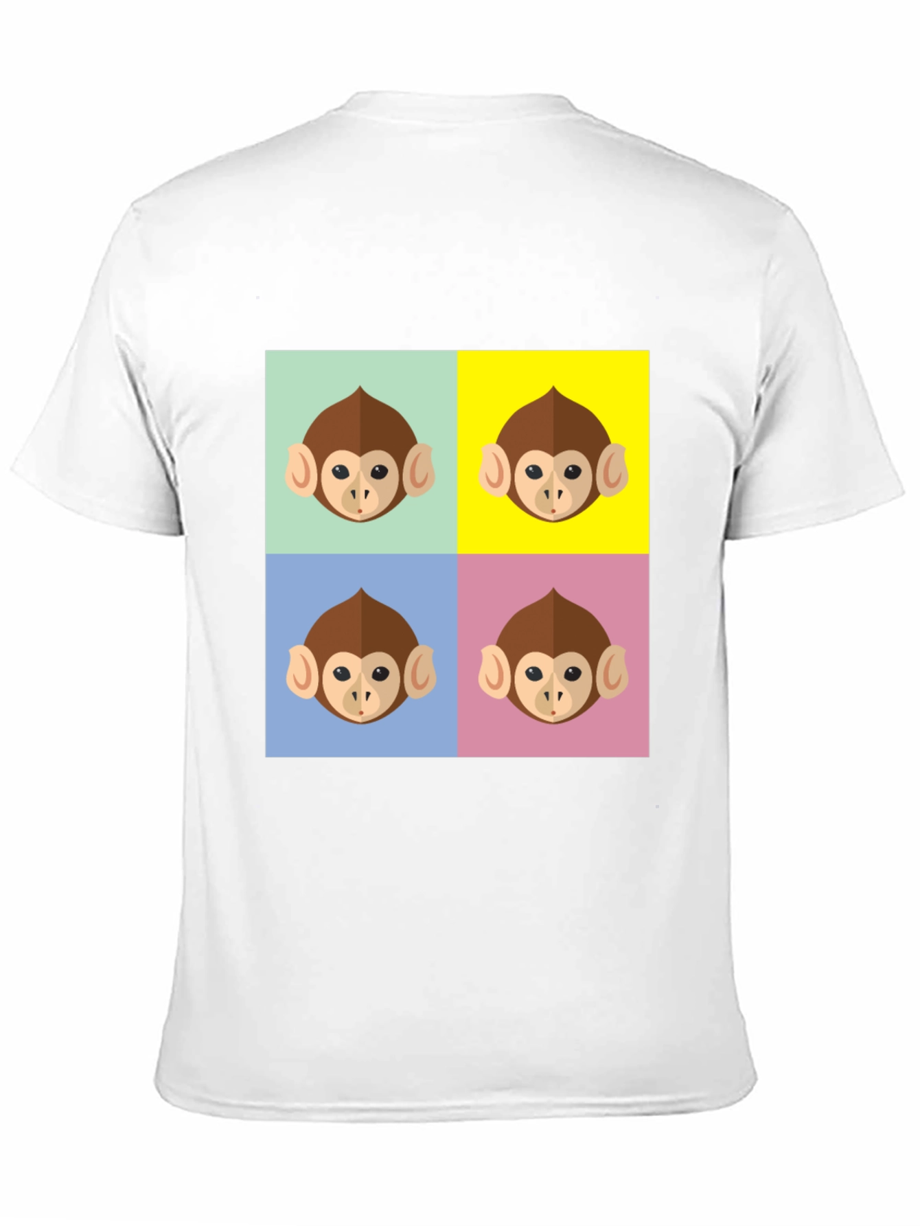 Black Funky Monkey Face Pop Art Graphic T-Shirt view 11