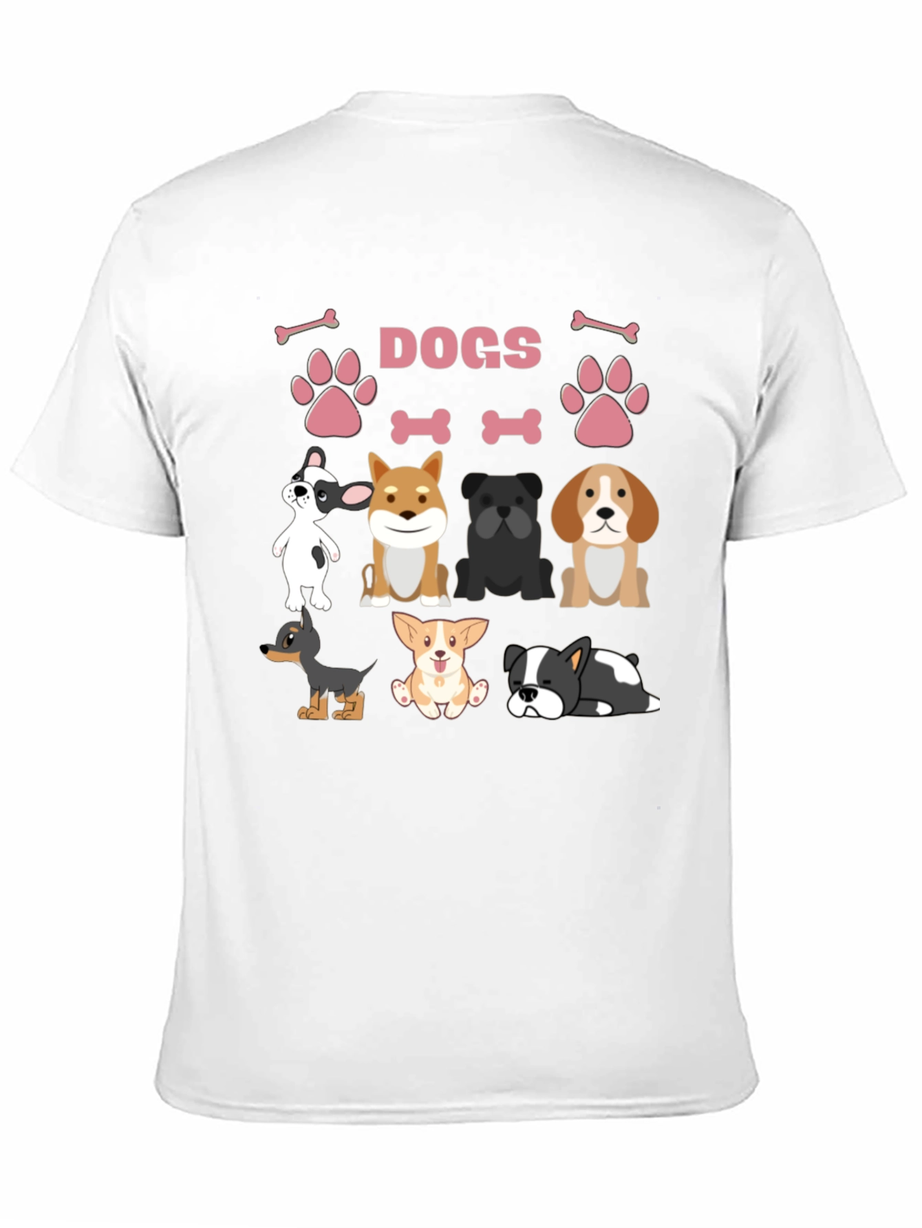Black Cute Dogs Graphic Print T-Shirt view 11