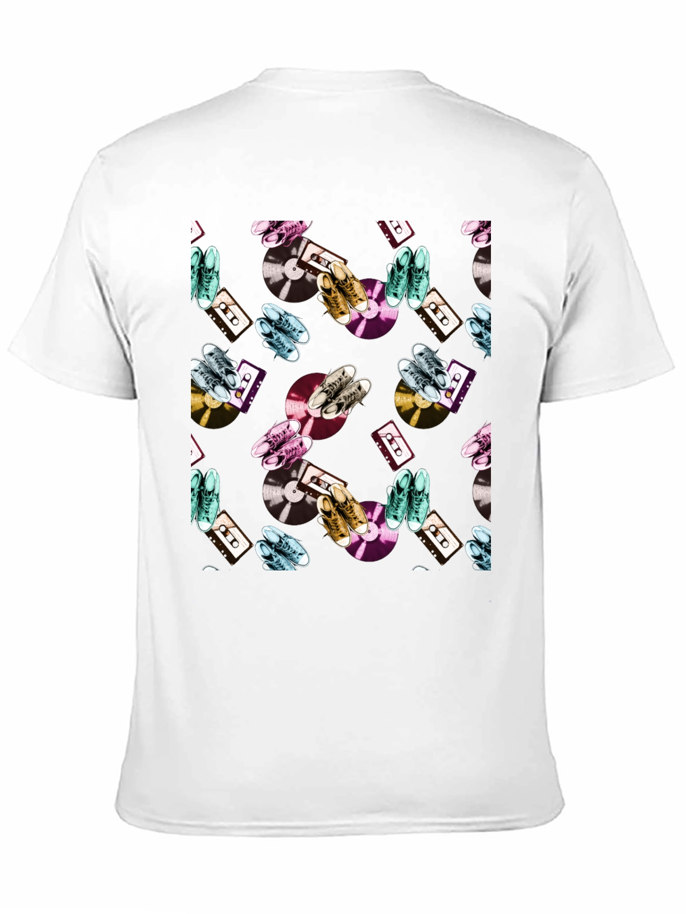 Black Retro Pattern T-Shirt view 11