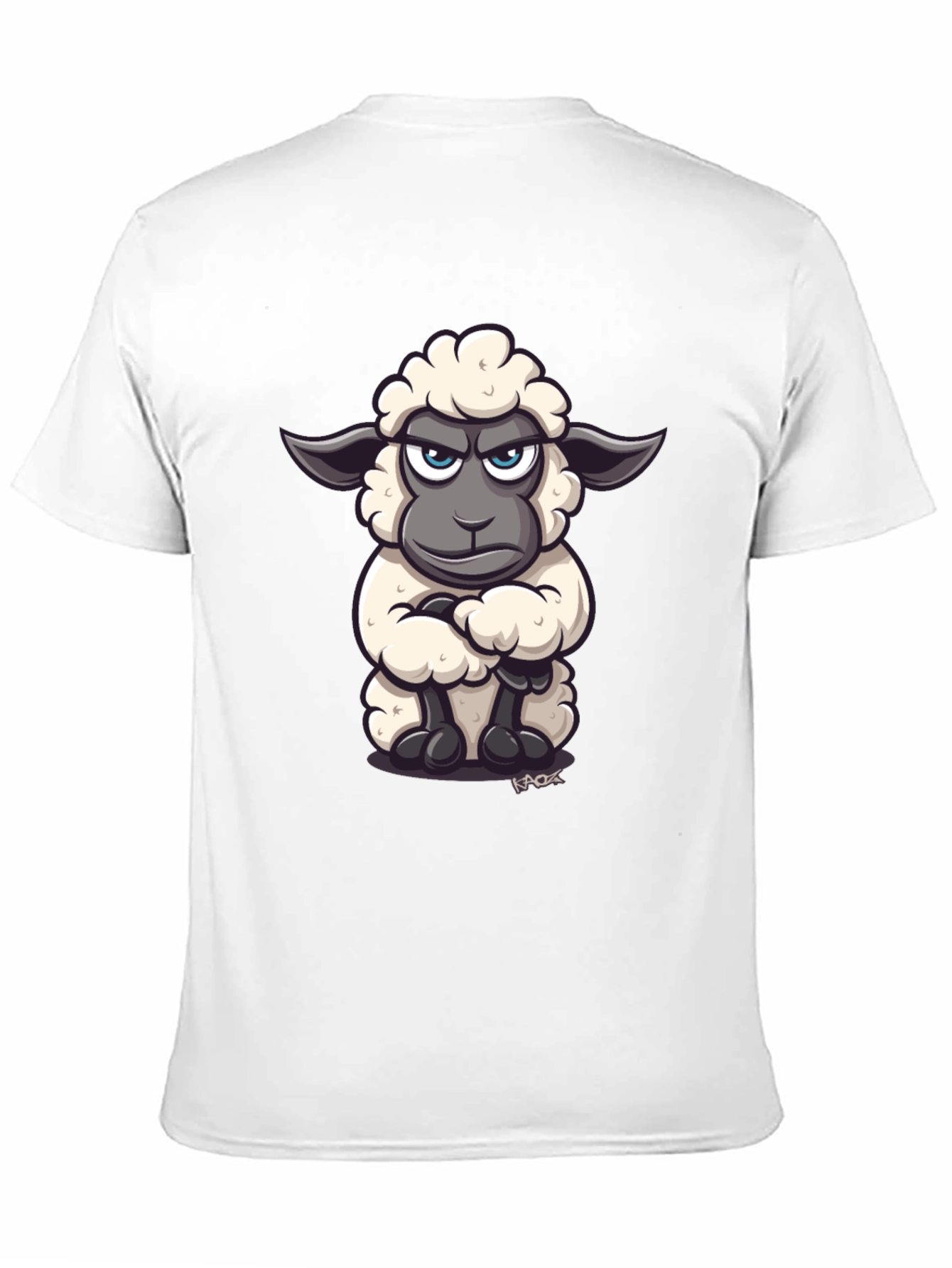 Black Grumpy Sheep Graphic Tee - Unique Cartoon Design view 11