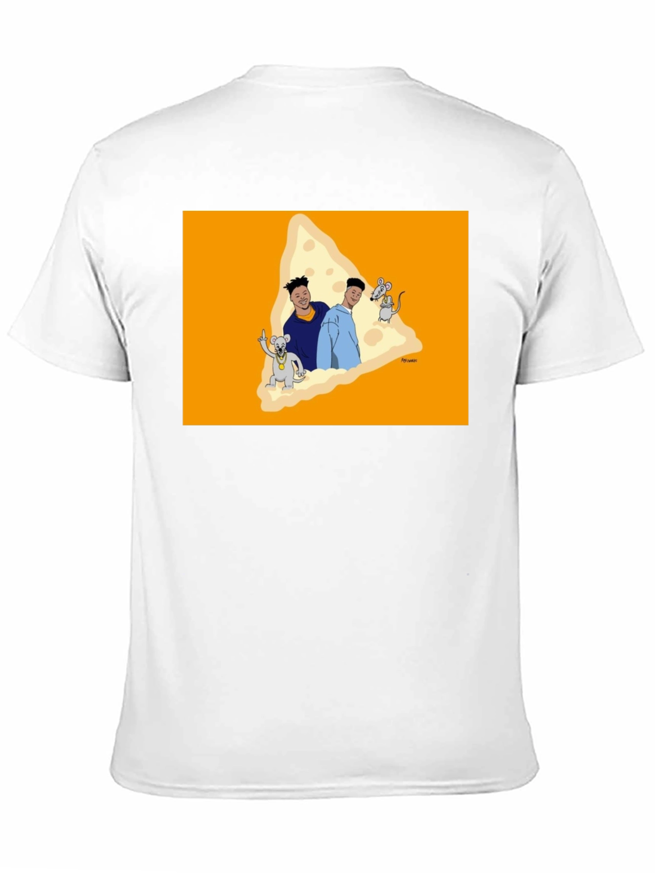 Black Cartoon Cheese Graphic T-Shirt view 11