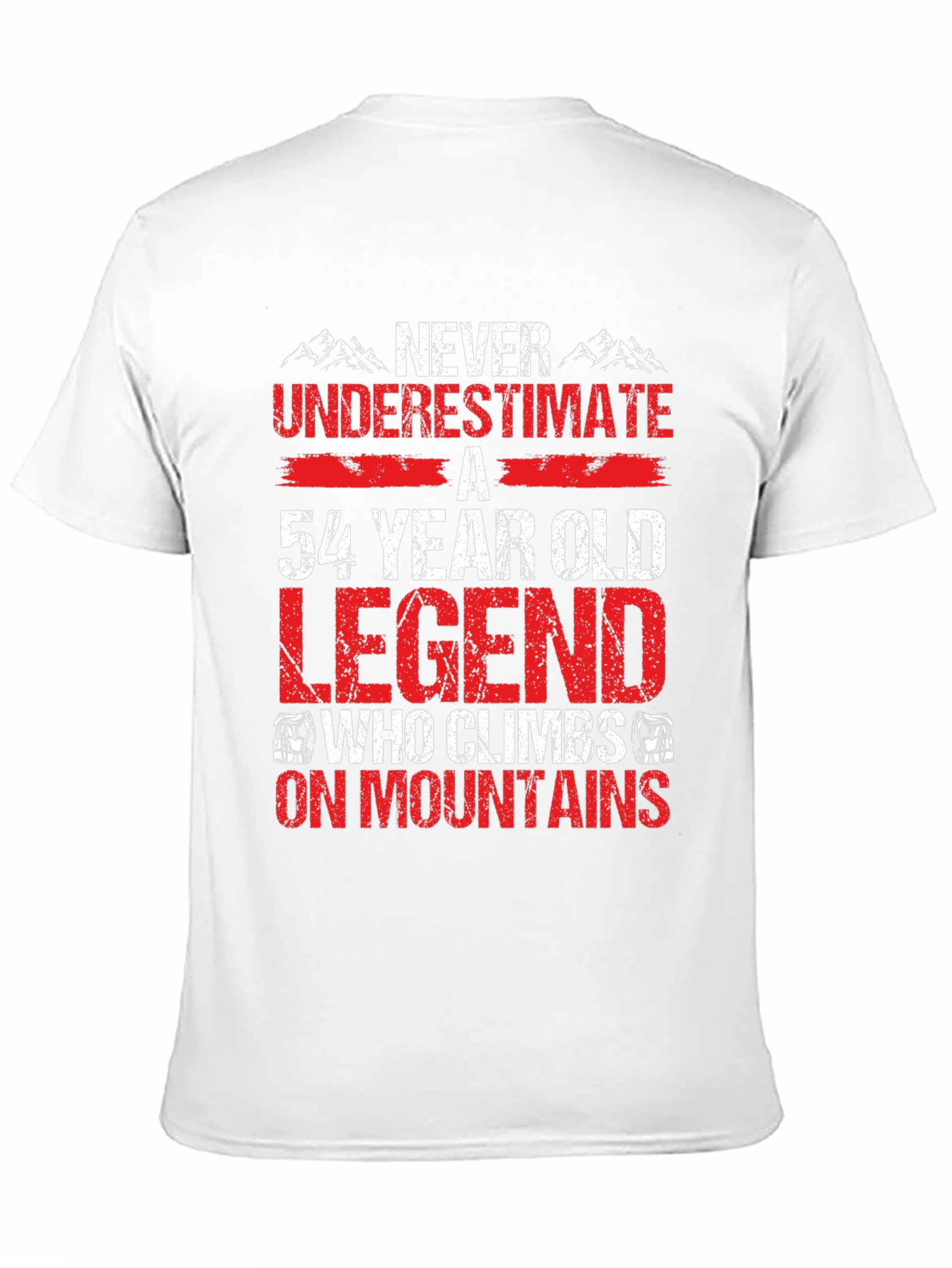 Black 54 Year Old Legend Mountain Climber T-Shirt view 11