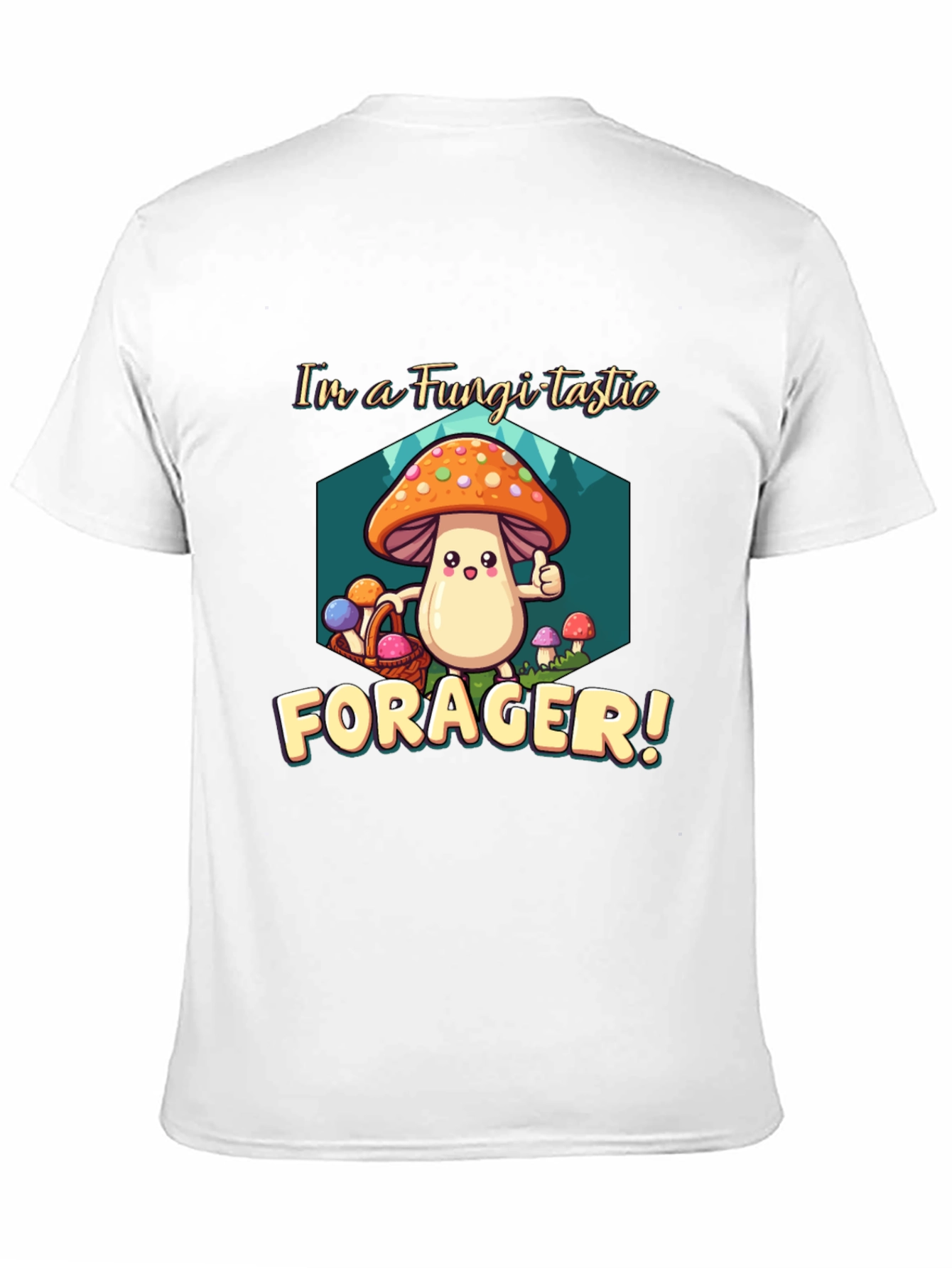 Black Fungi-tastic Forager T-Shirt - Fun Mushroom Design view 11