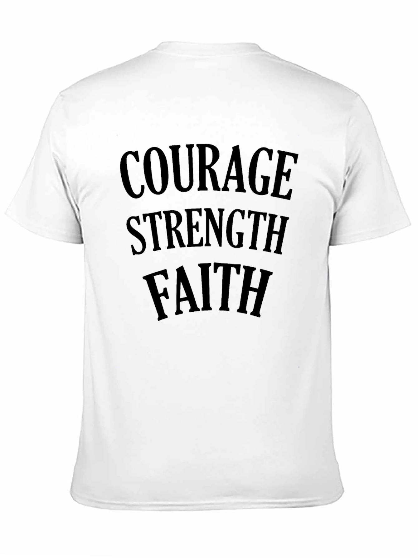 Black Courage Strength Faith Men's Black T-Shirt view 11