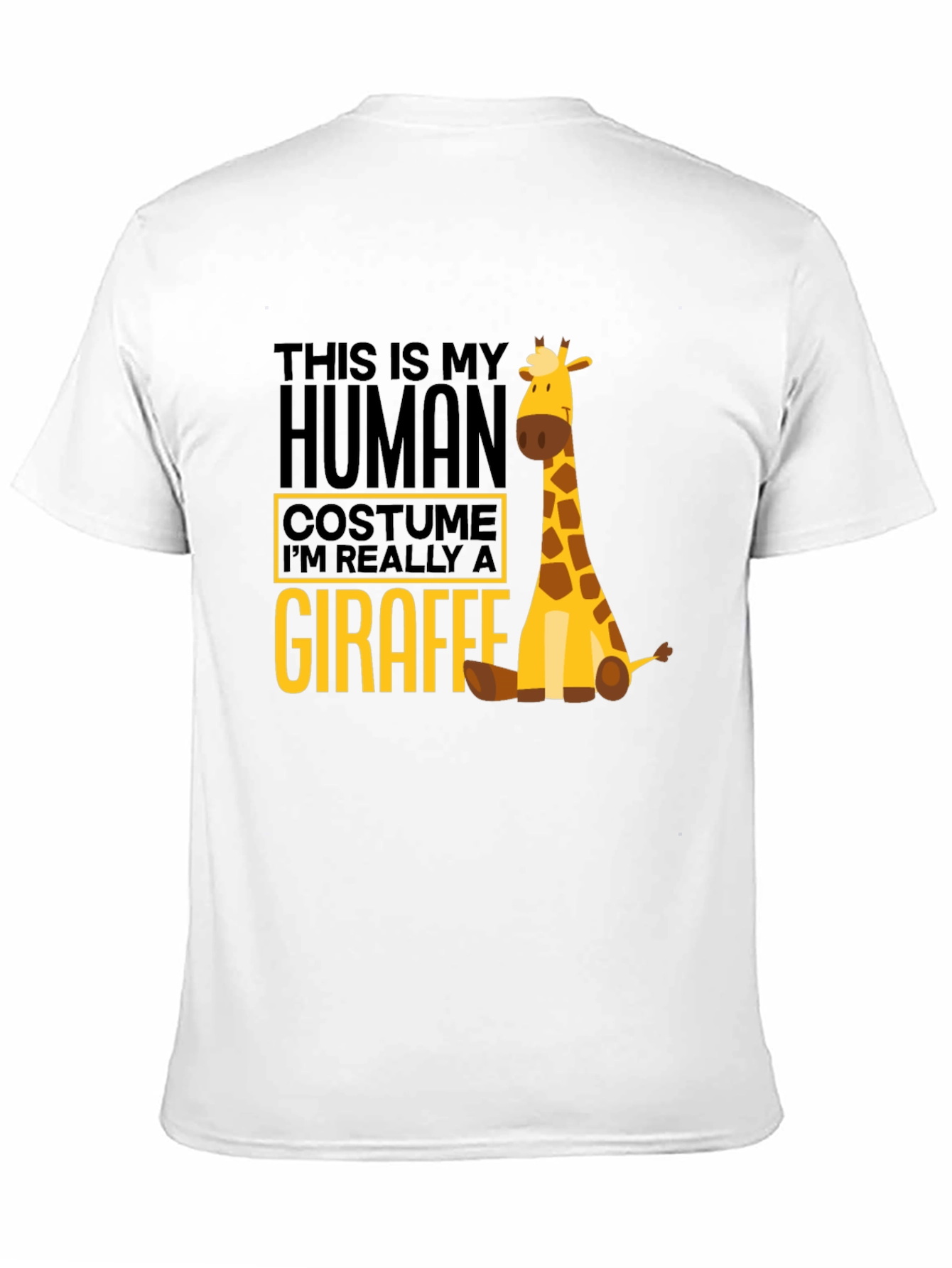 Black Human Costume Giraffe T-Shirt - Funny Animal Tee view 11