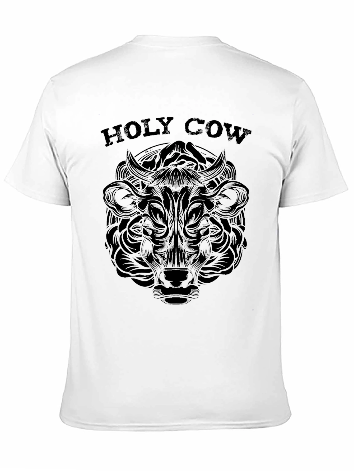 Black Holy Cow Graphic Tee - Black Crew Neck T-Shirt view 11
