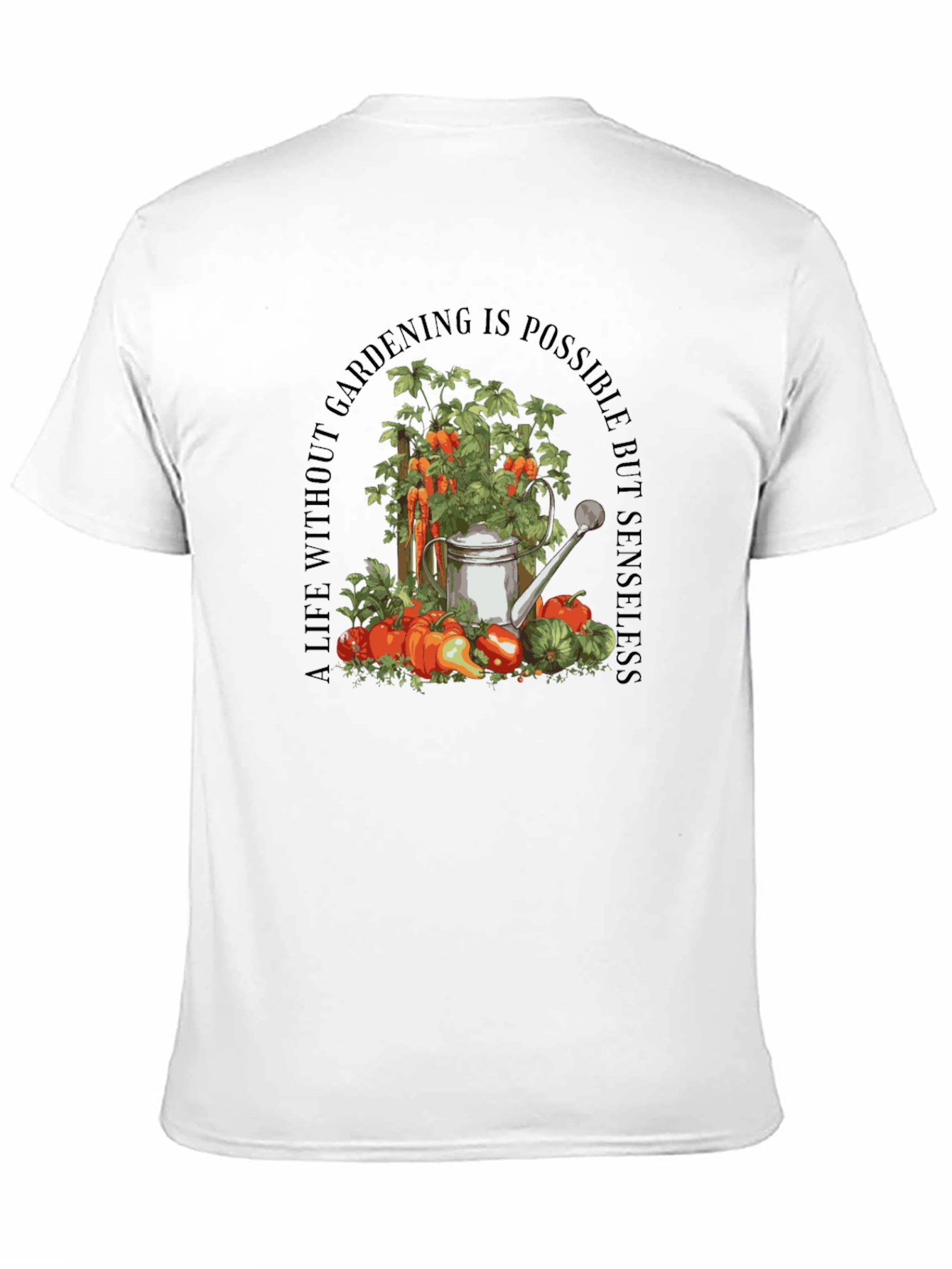 Black Gardening Theme Black T-Shirt view 11