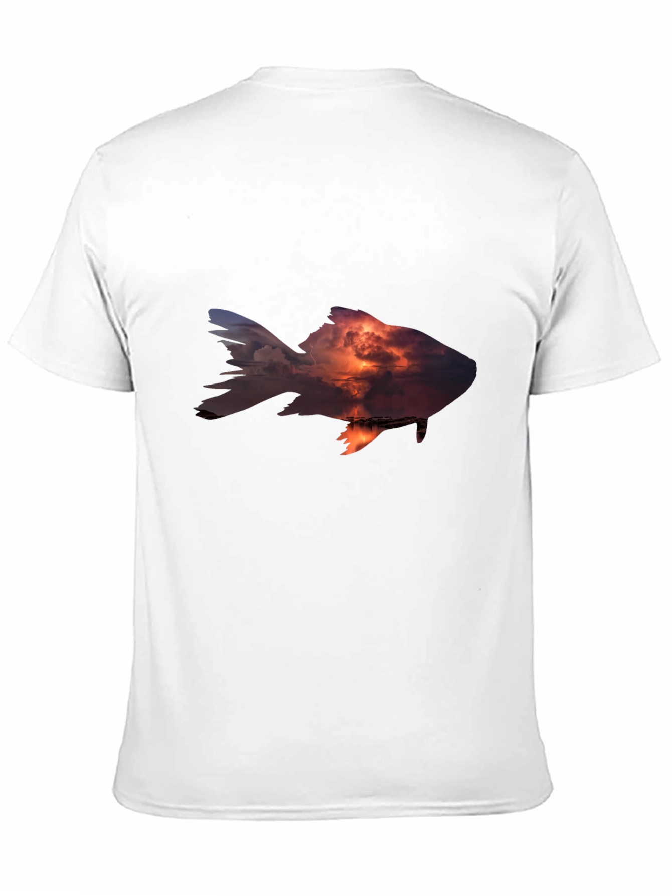 Black Sunset Fish Graphic Tee - Stylish Men's Black T-Shirt view 11