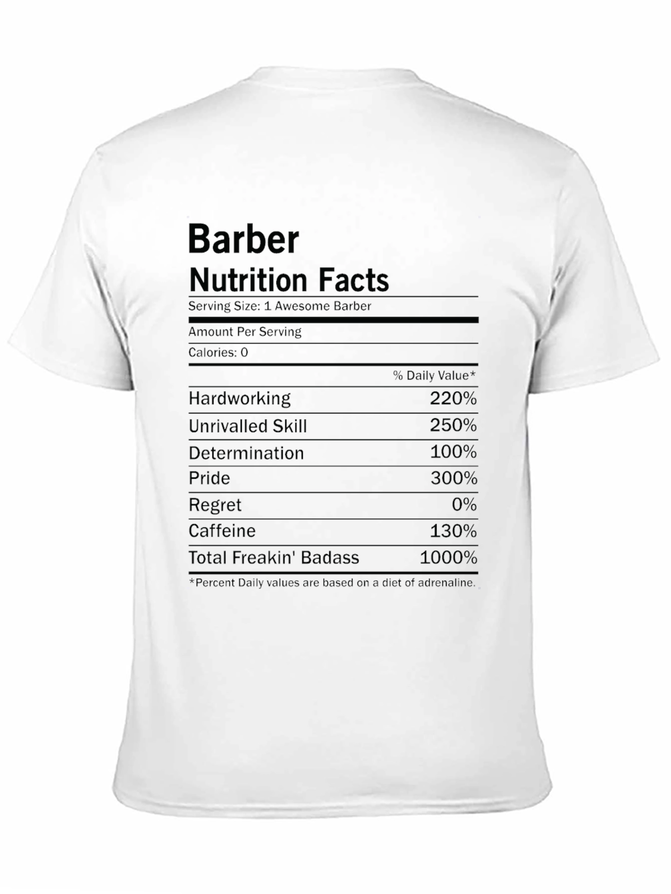 Black Barber Nutrition Facts T-Shirt Funny Barber Gift view 11