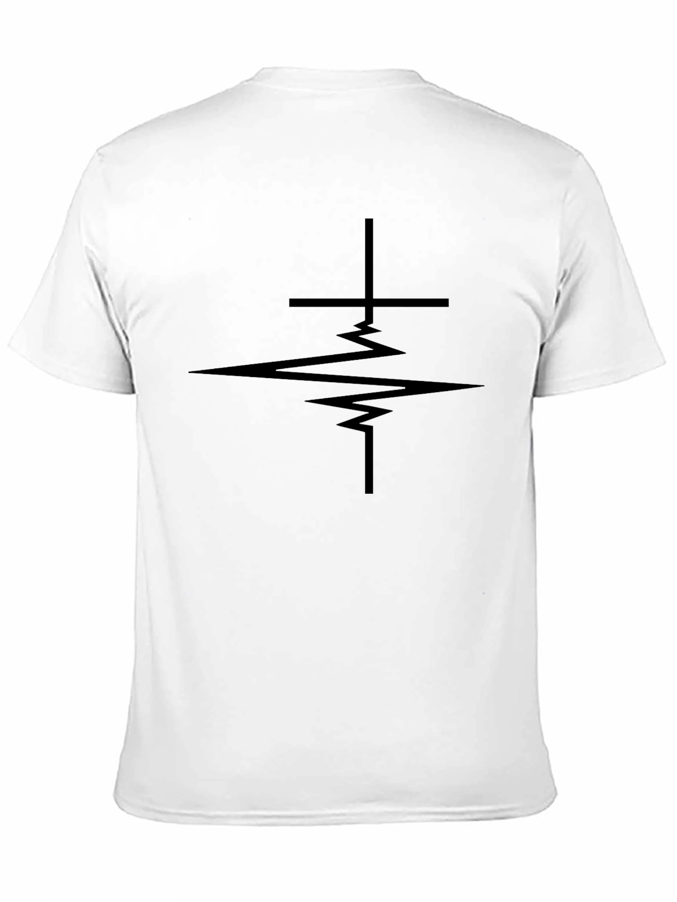 Black Cross Heartbeat Graphic Tee - Black view 11