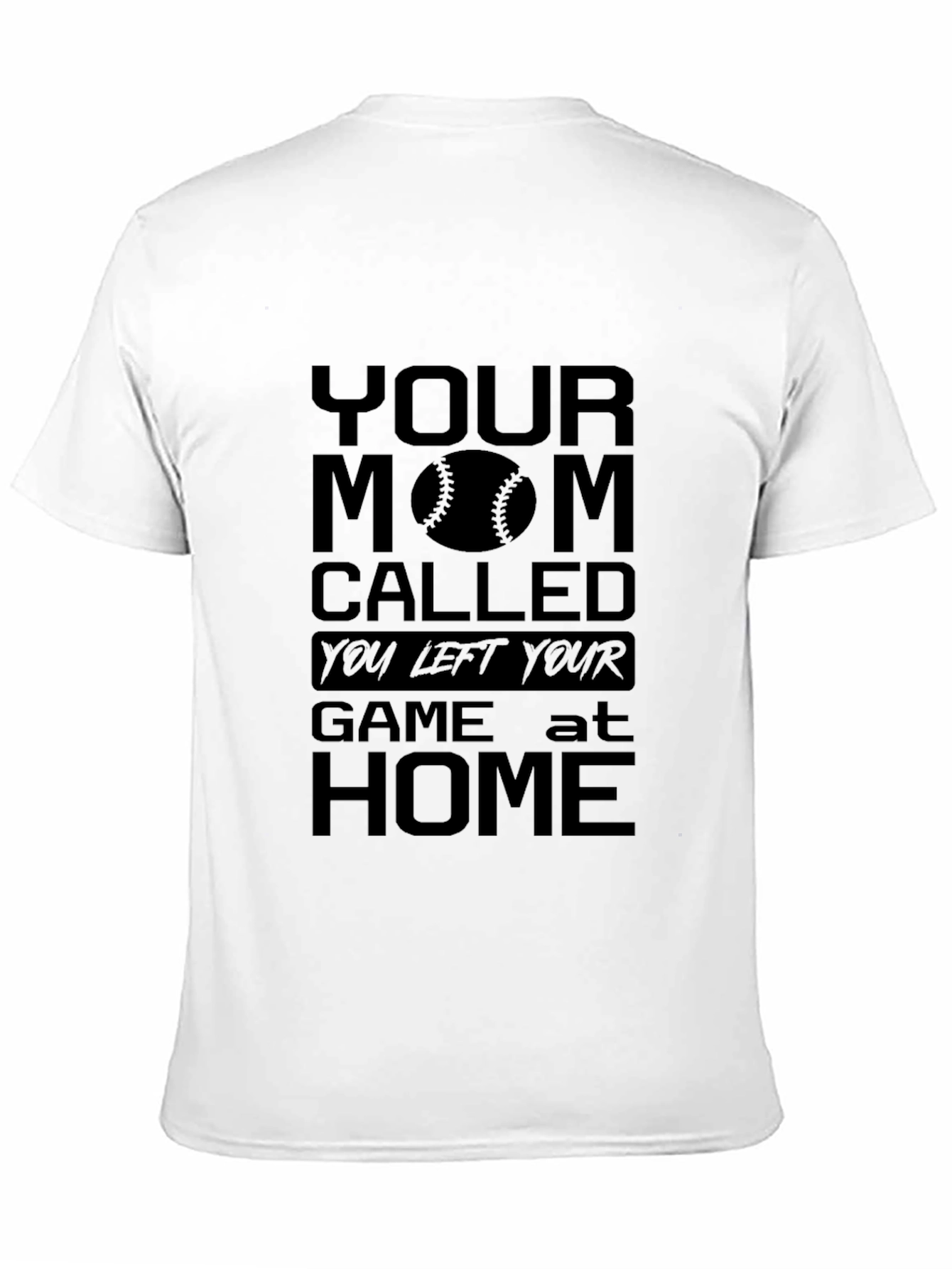 Black Humorous "Your Mom Called" Baseball T-Shirt view 11
