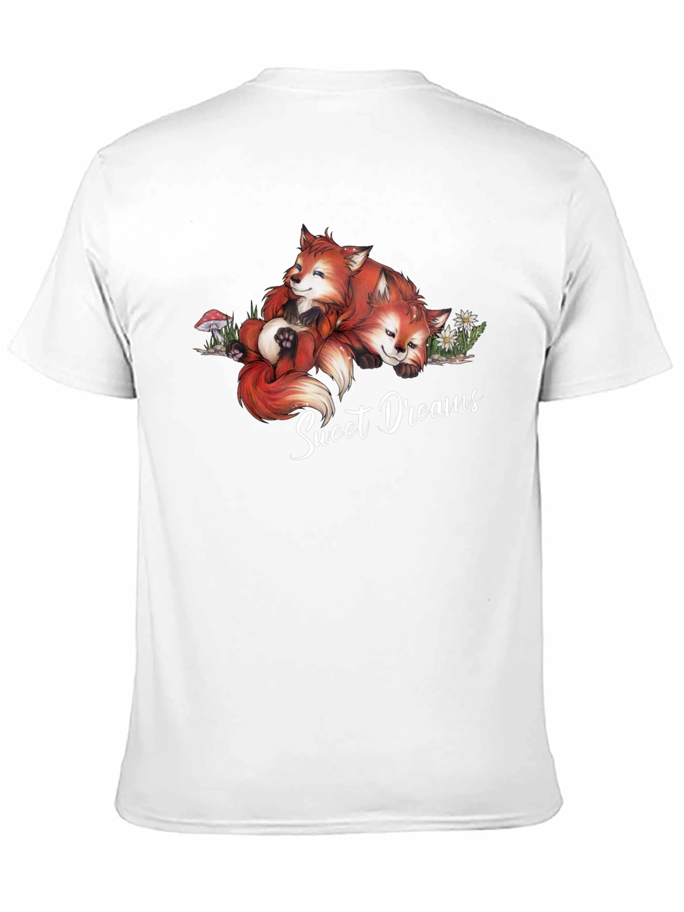 Black Sweet Dreams Foxes Graphic T-Shirt view 11