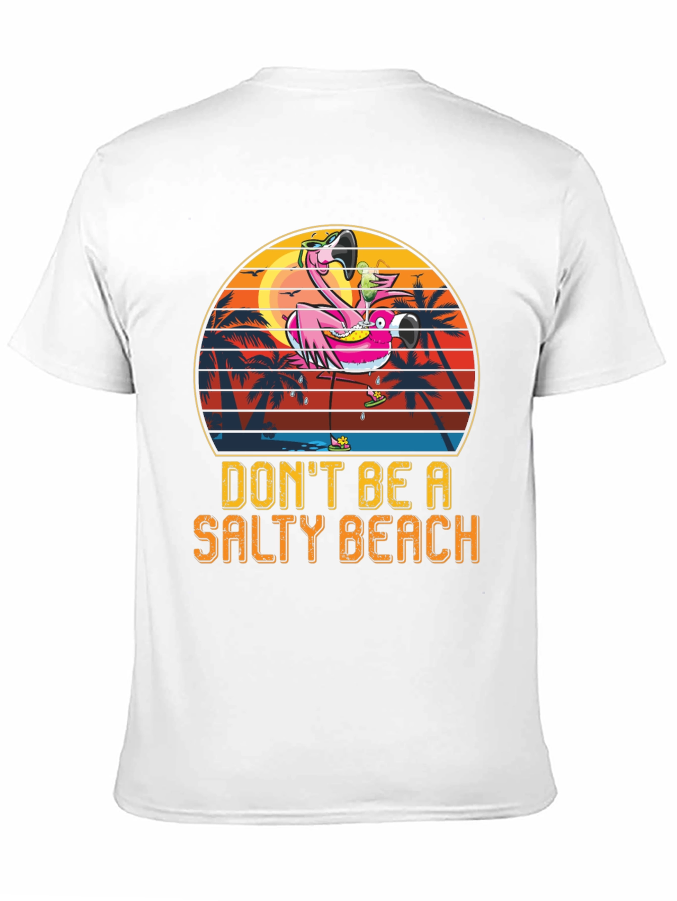 Black Salty Beach Flamingo Graphic Tee view 11