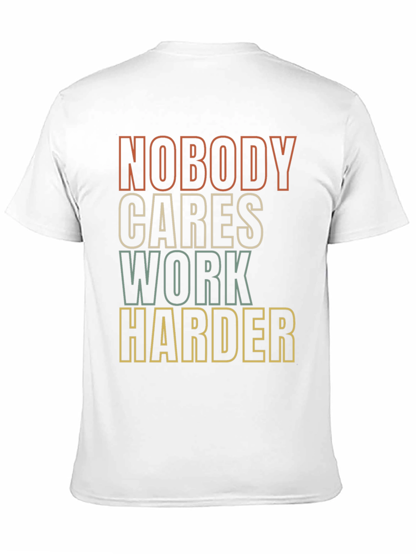 Black Motivational Graphic Tee - Nobody Cares, Work Harder view 11