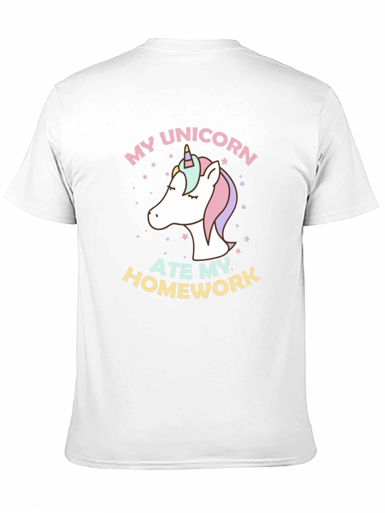 Black My Unicorn Ate My Homework T-Shirt - Black view 11